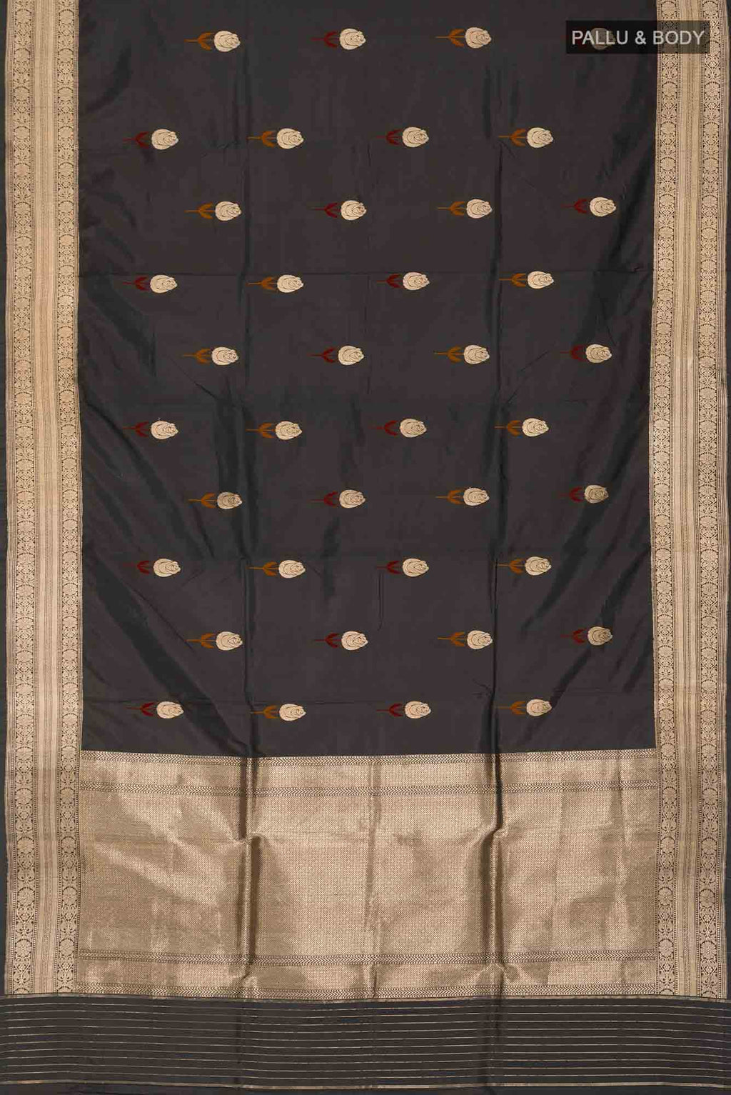 Black Banarasi Katan Silk Saree