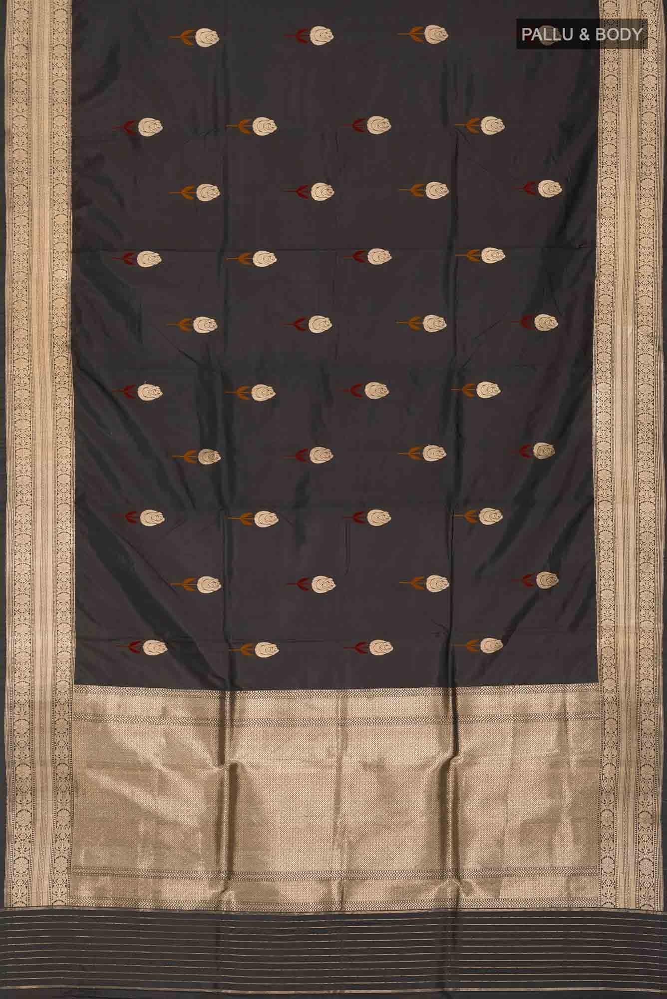 Black Banarasi Katan Silk Saree