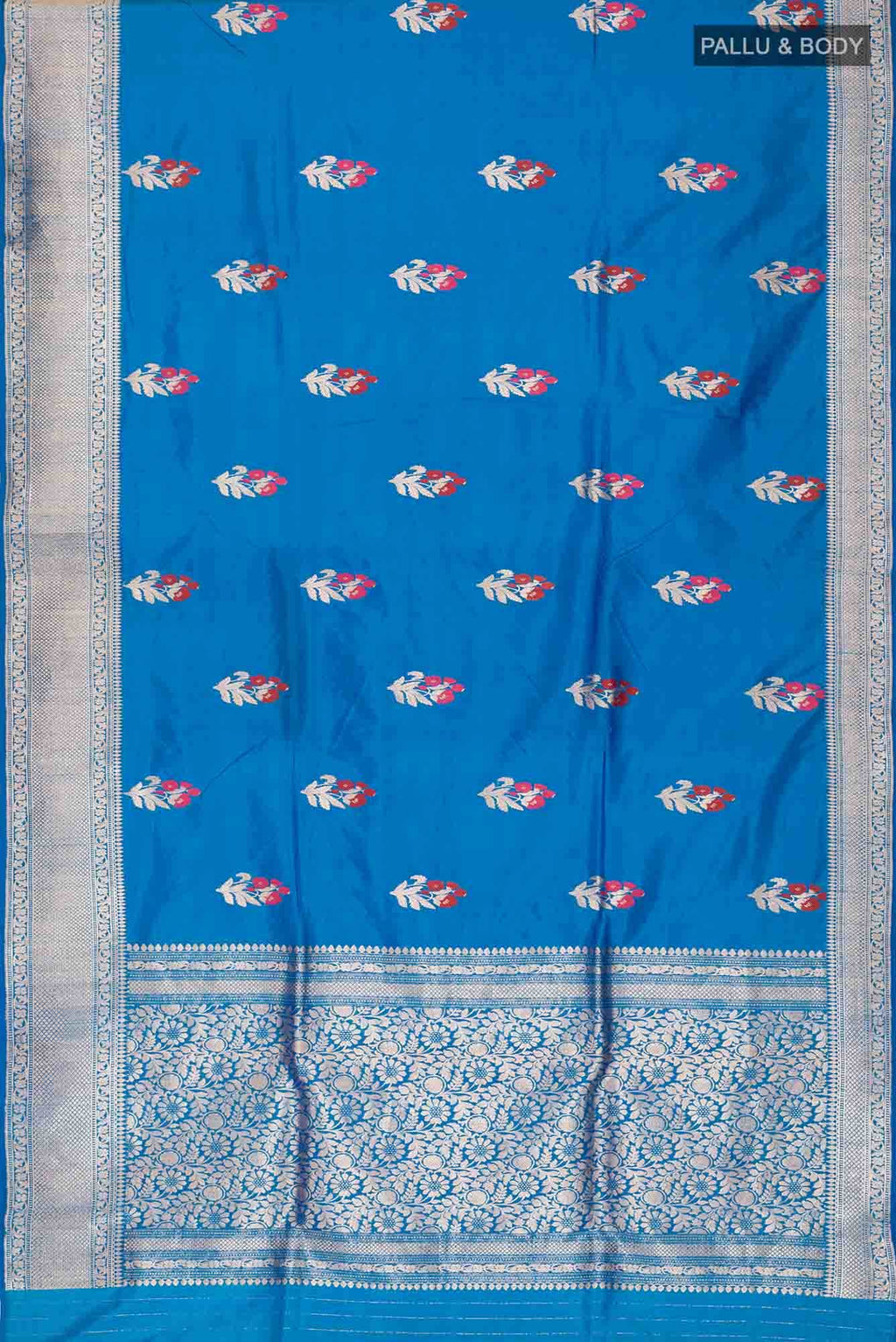 Blue Banarasi Katan Silk Saree