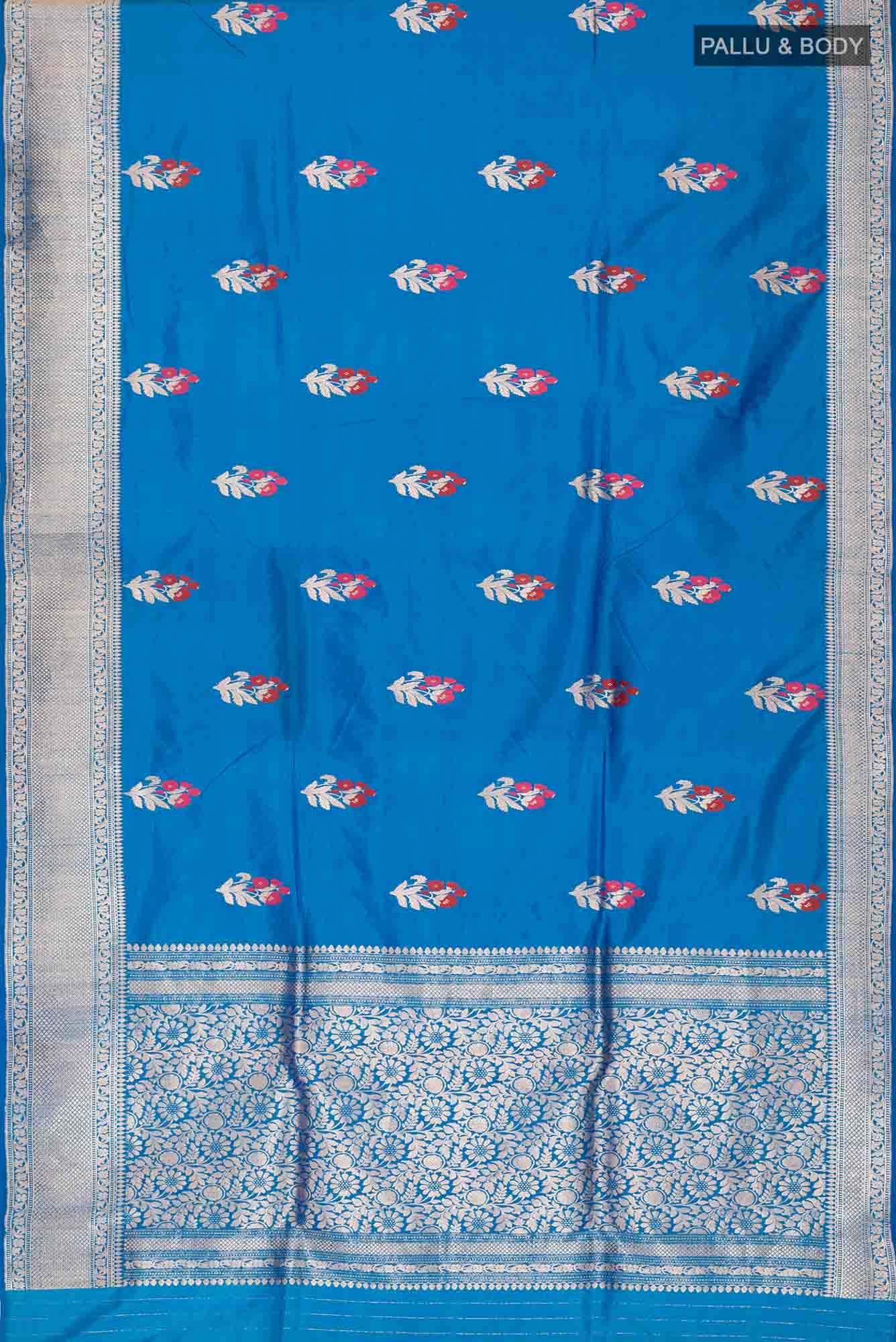 Blue Banarasi Katan Silk Saree