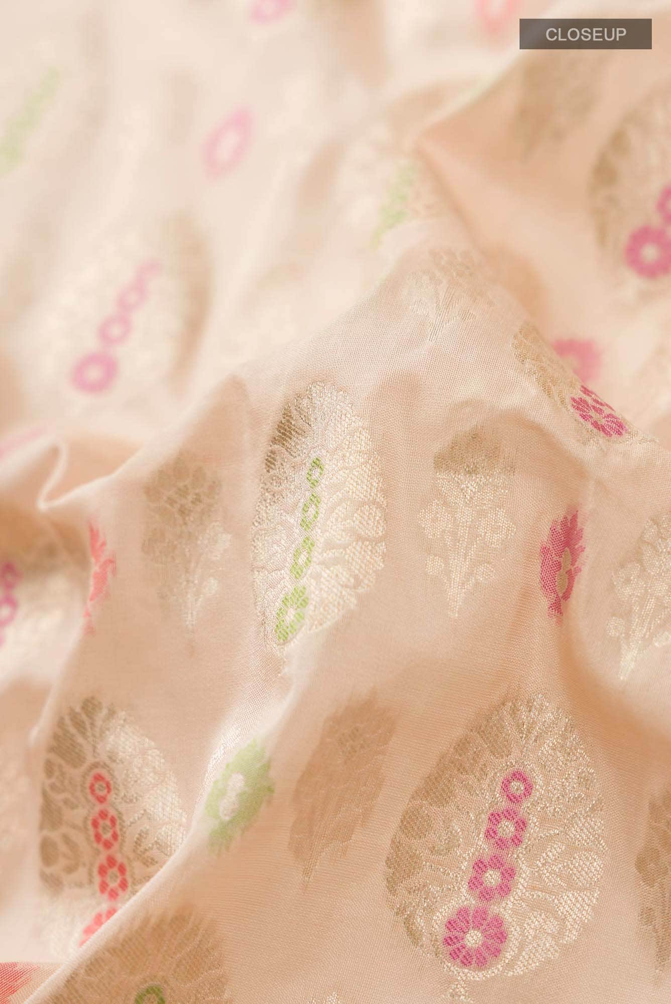 Beige Banarasi Silk Saree