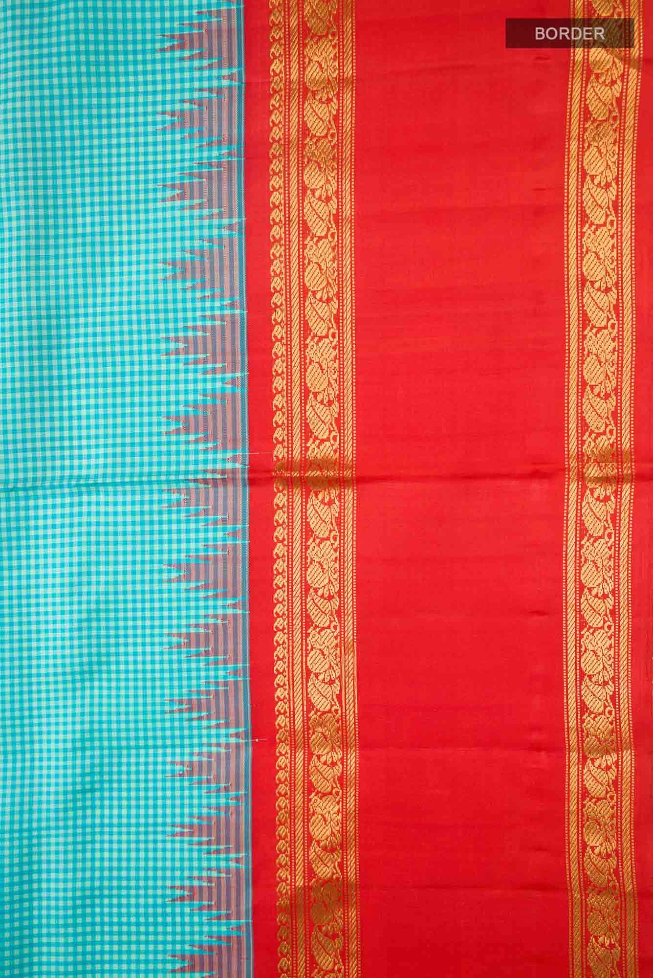 Blue Gadwal Silk Saree