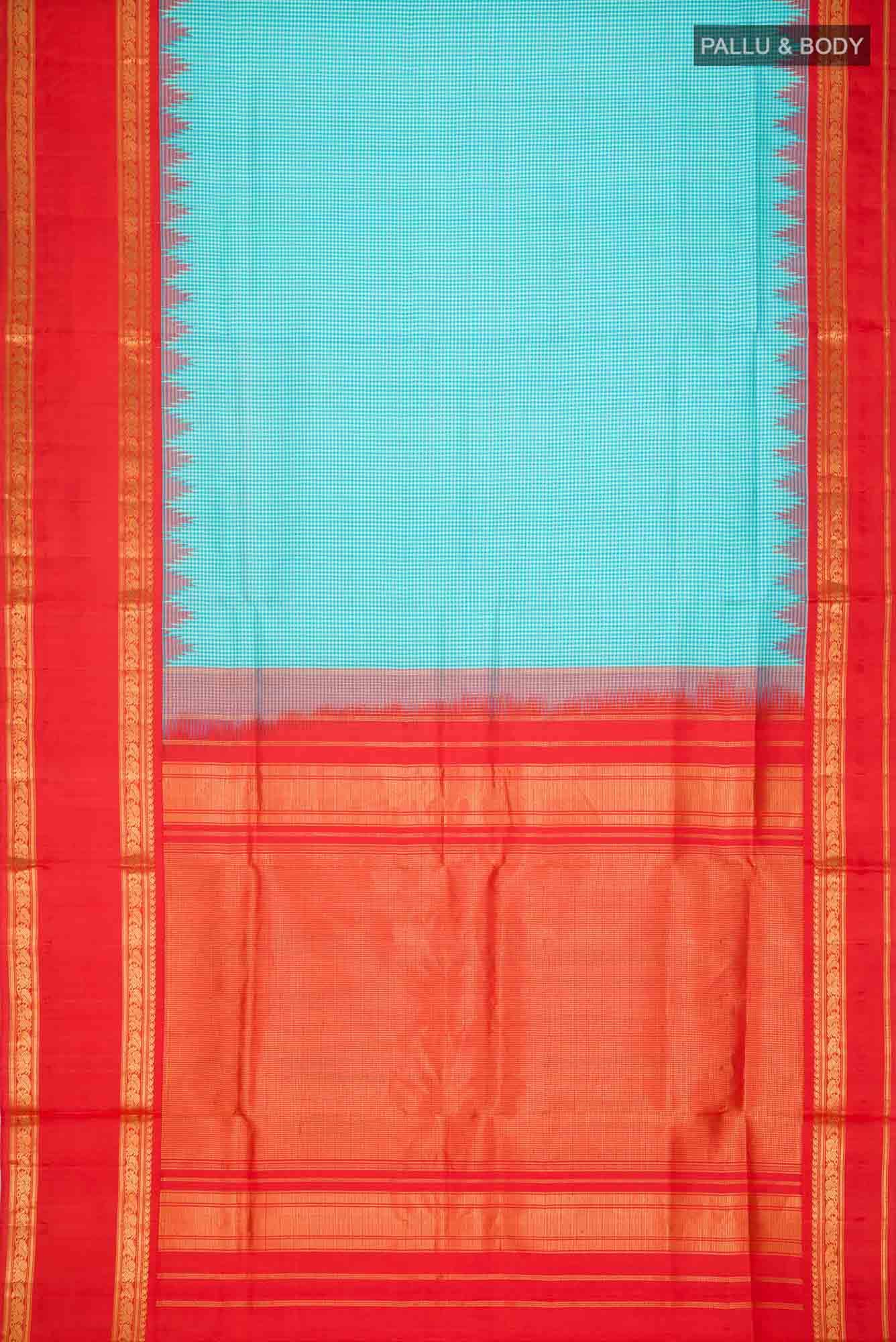 Blue Gadwal Silk Saree