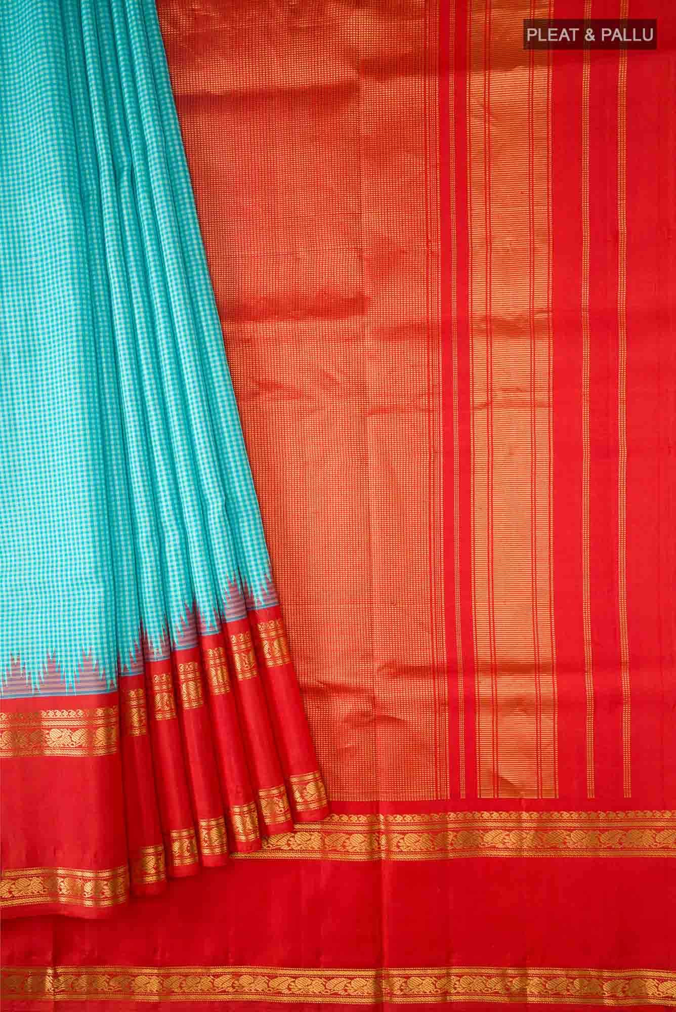 Blue Gadwal Silk Saree