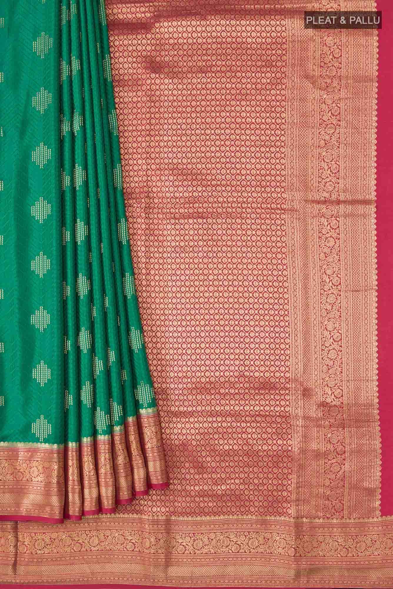 Green Mysore Crepe Saree