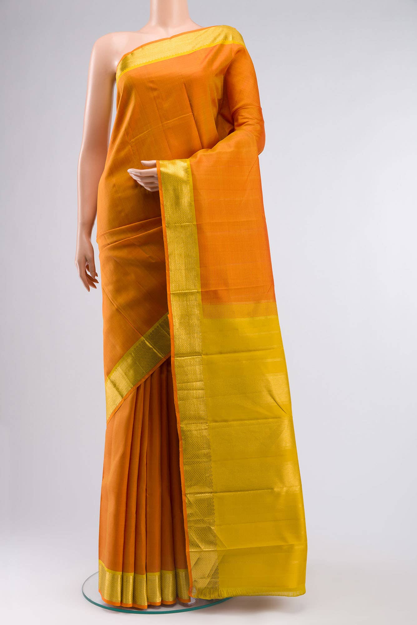 Orange Kanchipuram Silk Saree