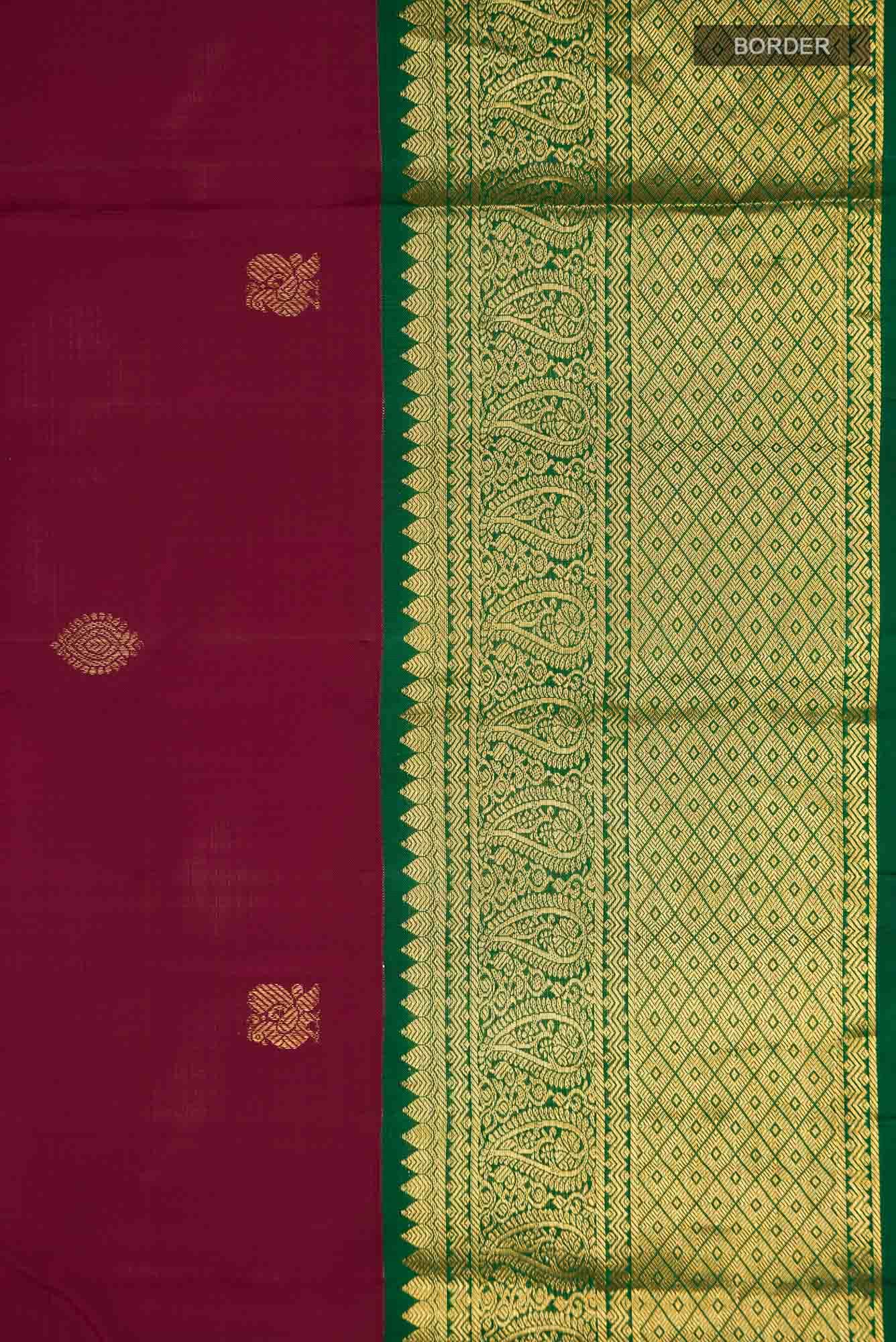 Maroon Kanchipuram Silk Saree