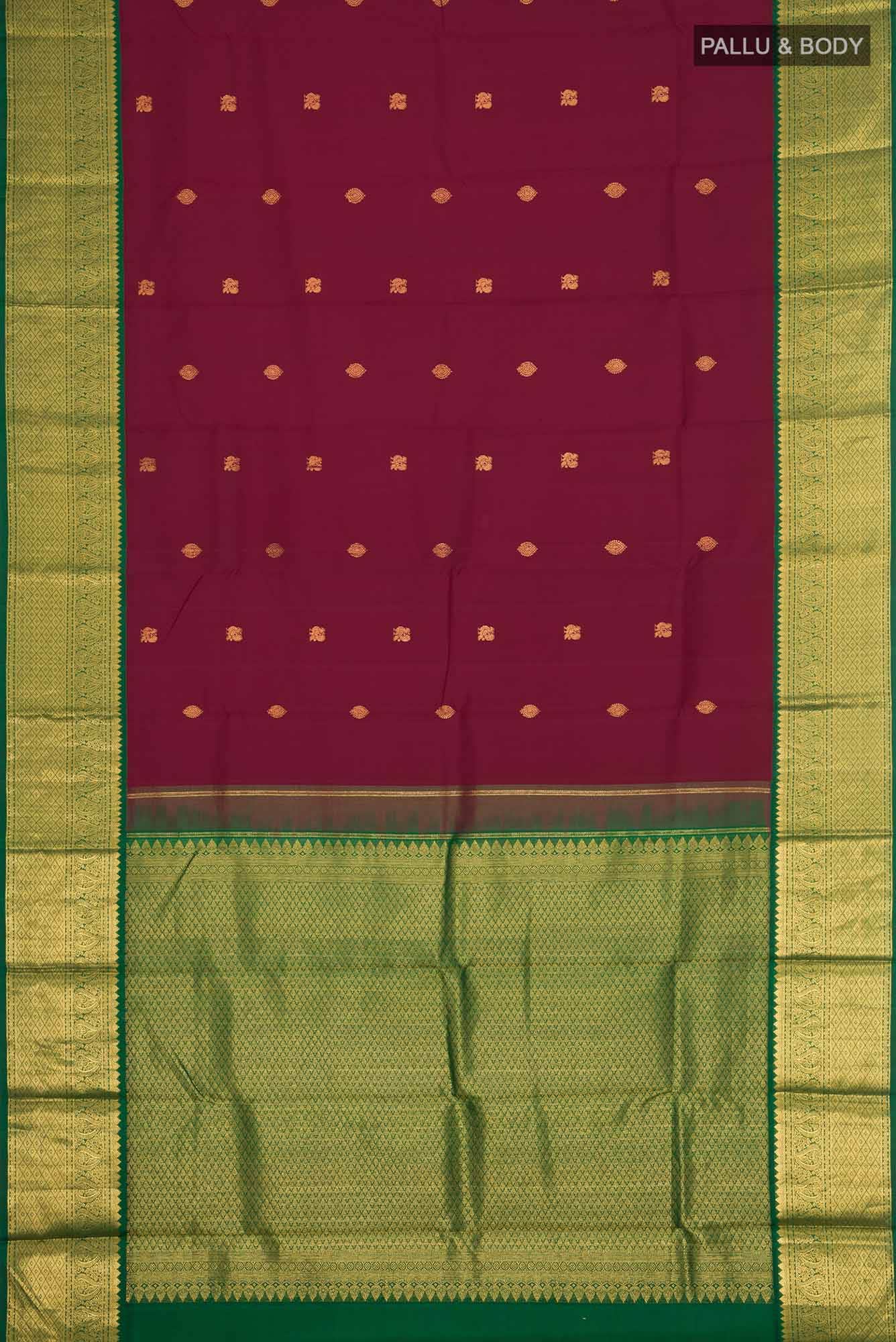Maroon Kanchipuram Silk Saree