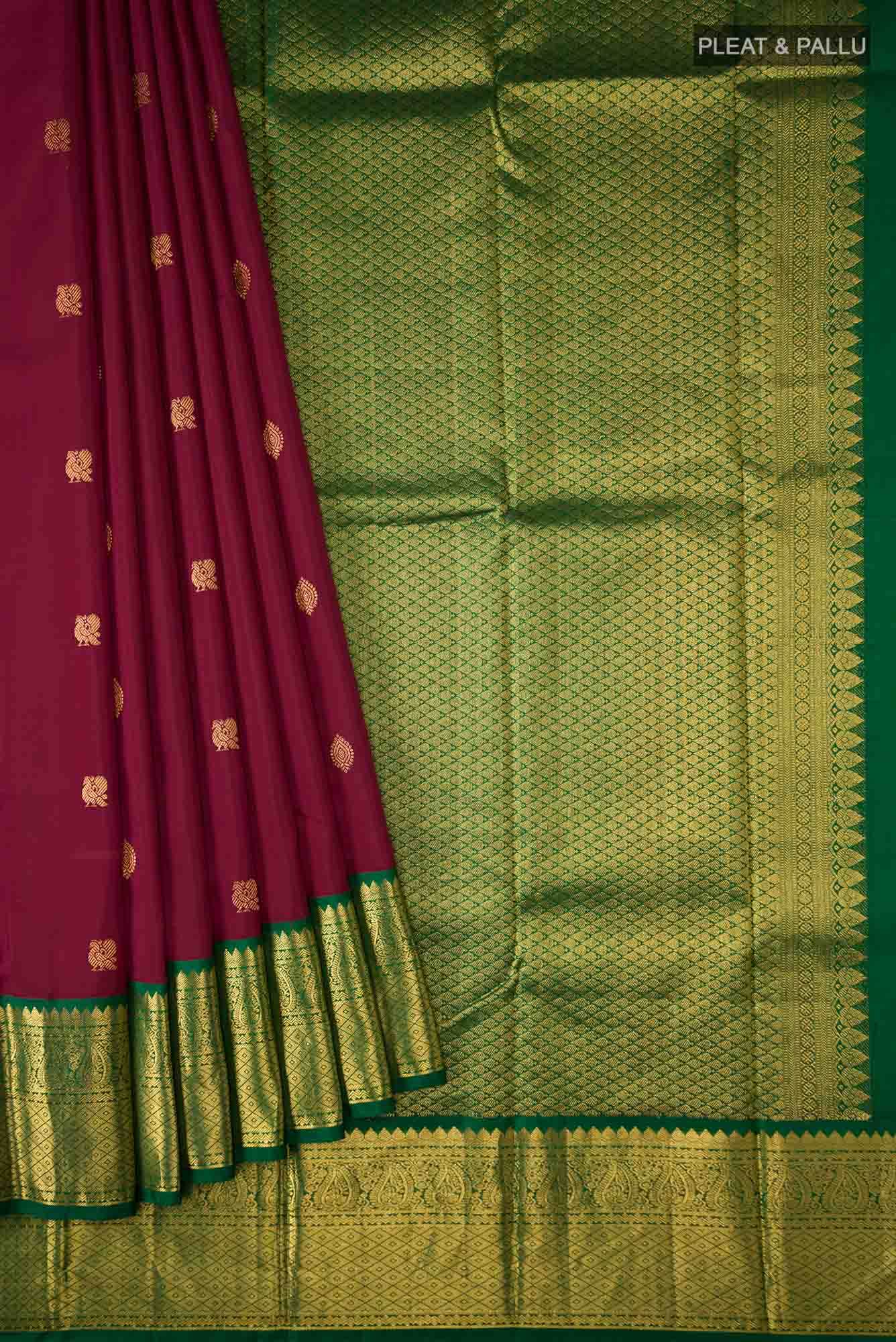 Maroon Kanchipuram Silk Saree