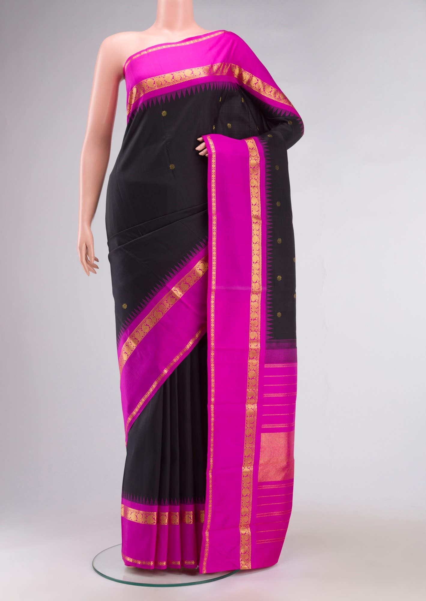 Black Kanchipuram Silk Saree
