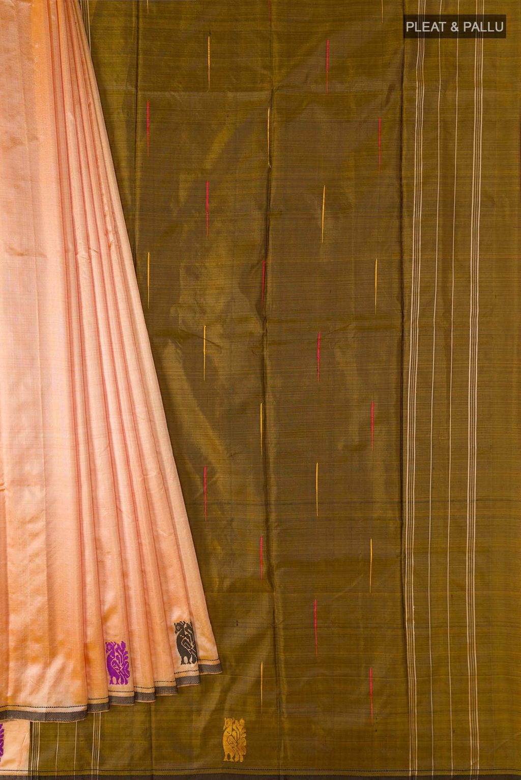 Sandal Kanchipuram Silk Saree