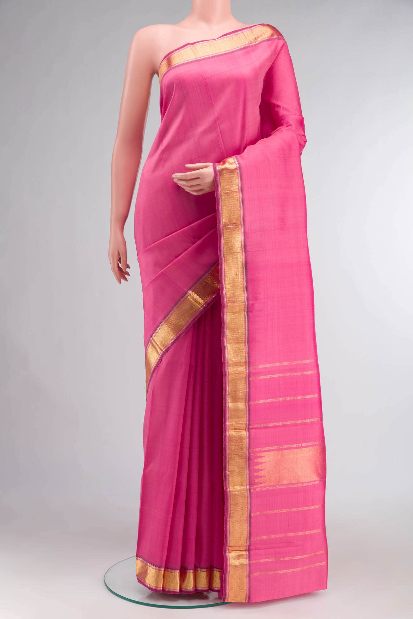 Pink Kanchipuram Silk Saree