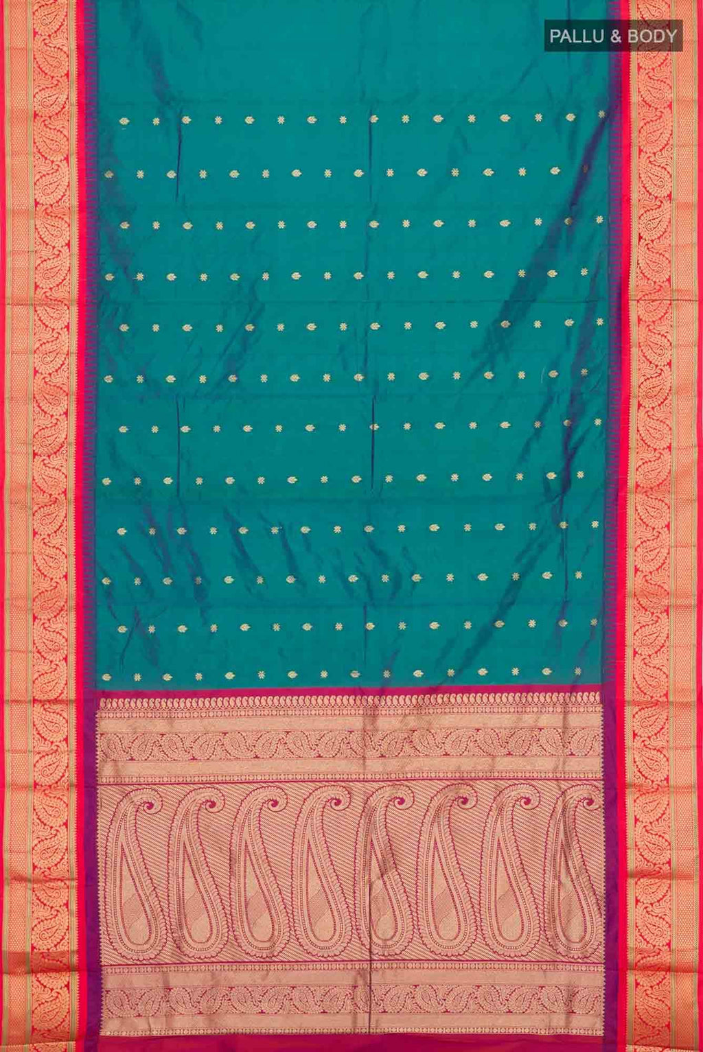 Peacock Blue Blended Bangalore Silk Saree