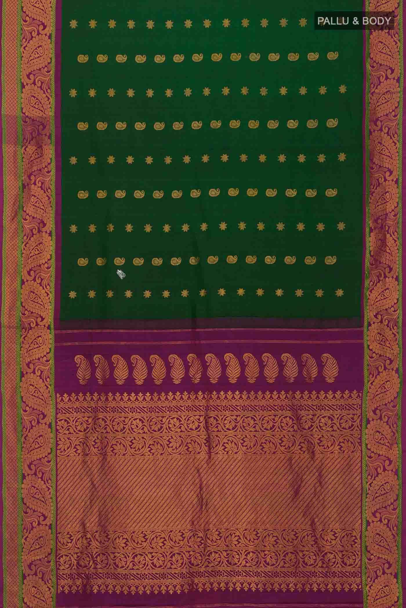 Green Gadwal Silk Saree