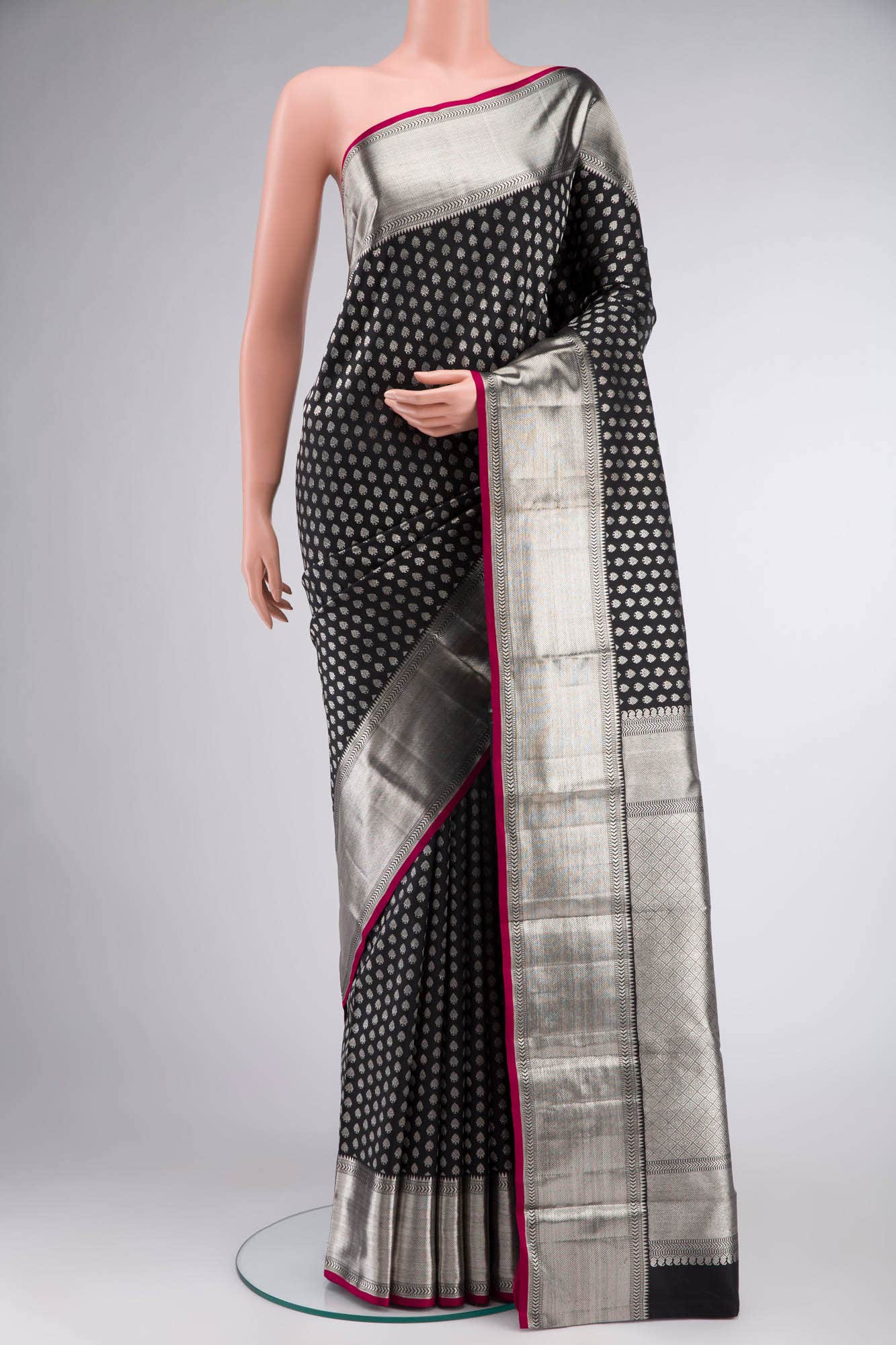 Black Kanchipuram Silk Saree