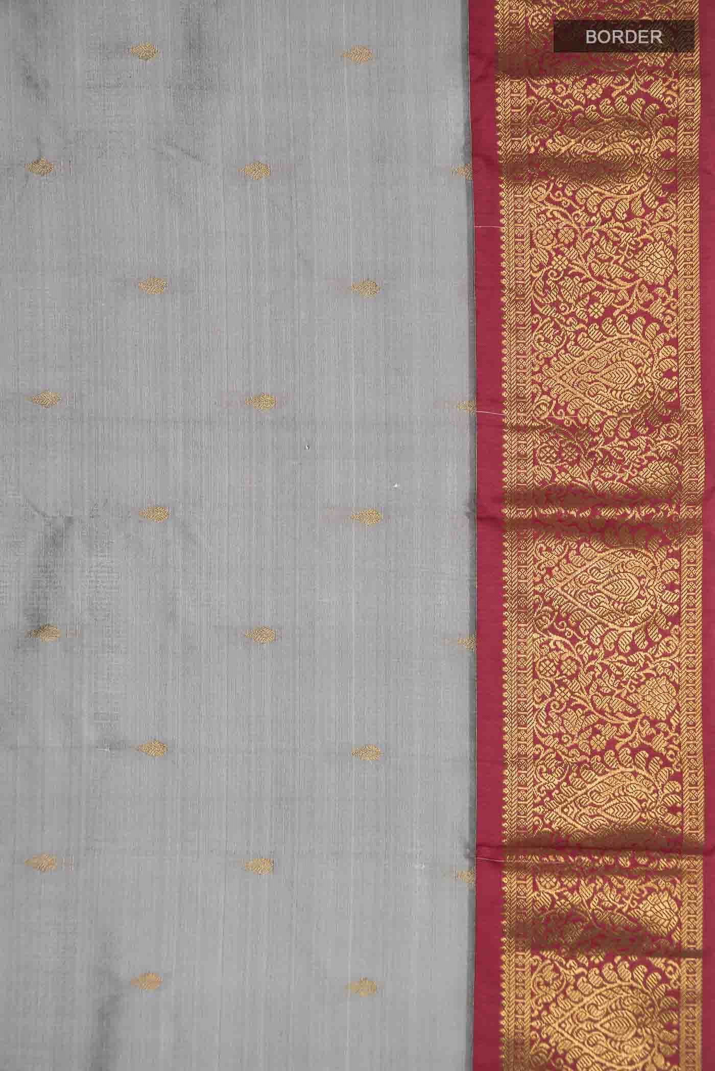 Grey Bangalore Silk - kadyal Saree