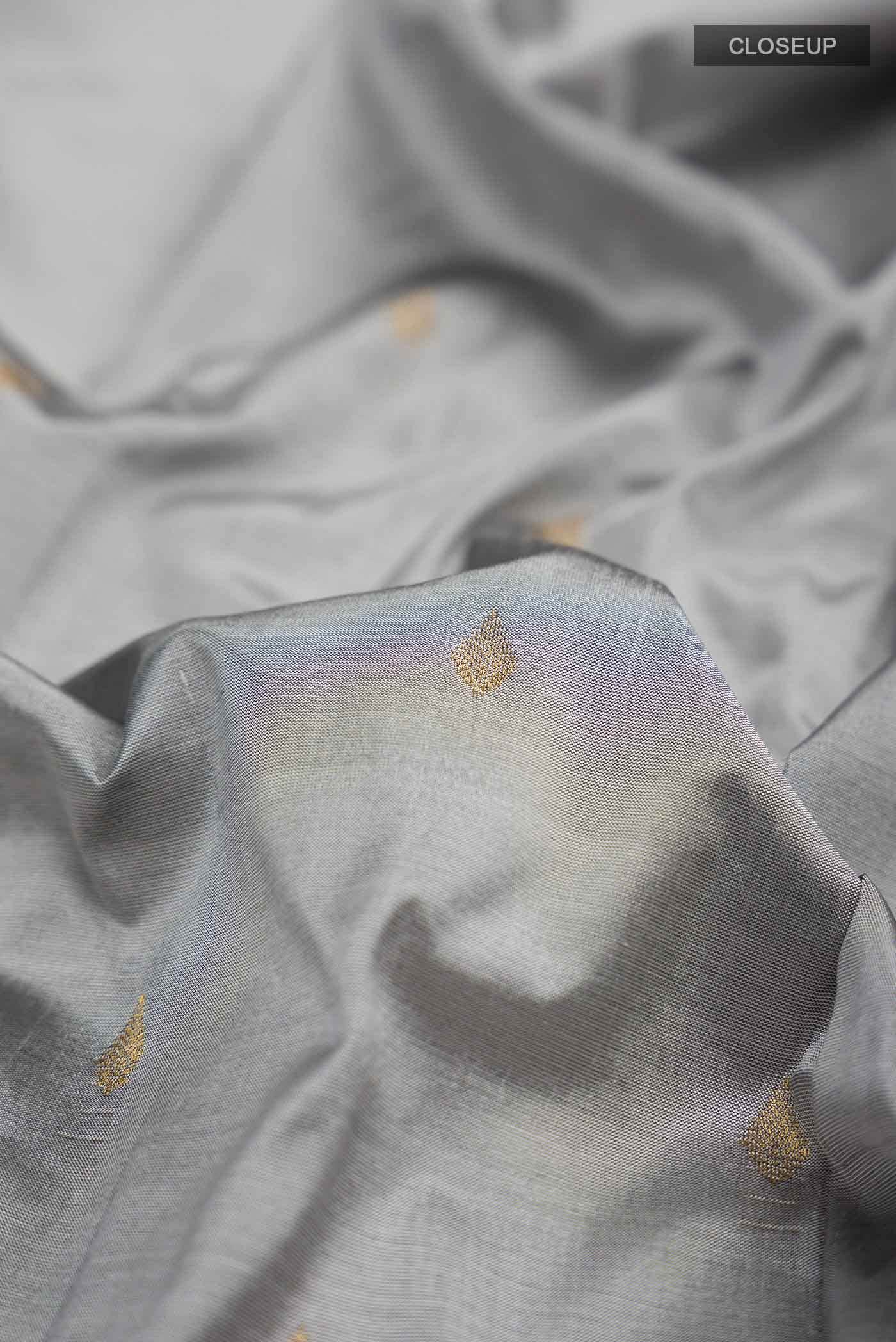 Grey Bangalore Silk - kadyal Saree