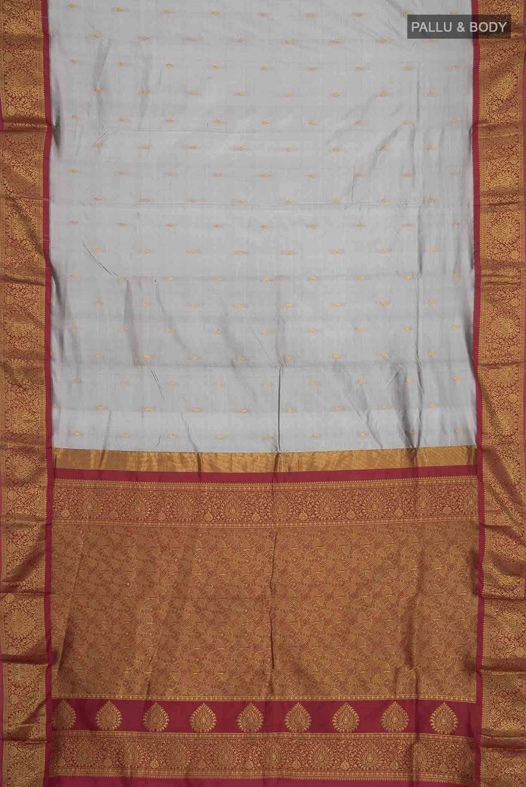 Grey Bangalore Silk - kadyal Saree