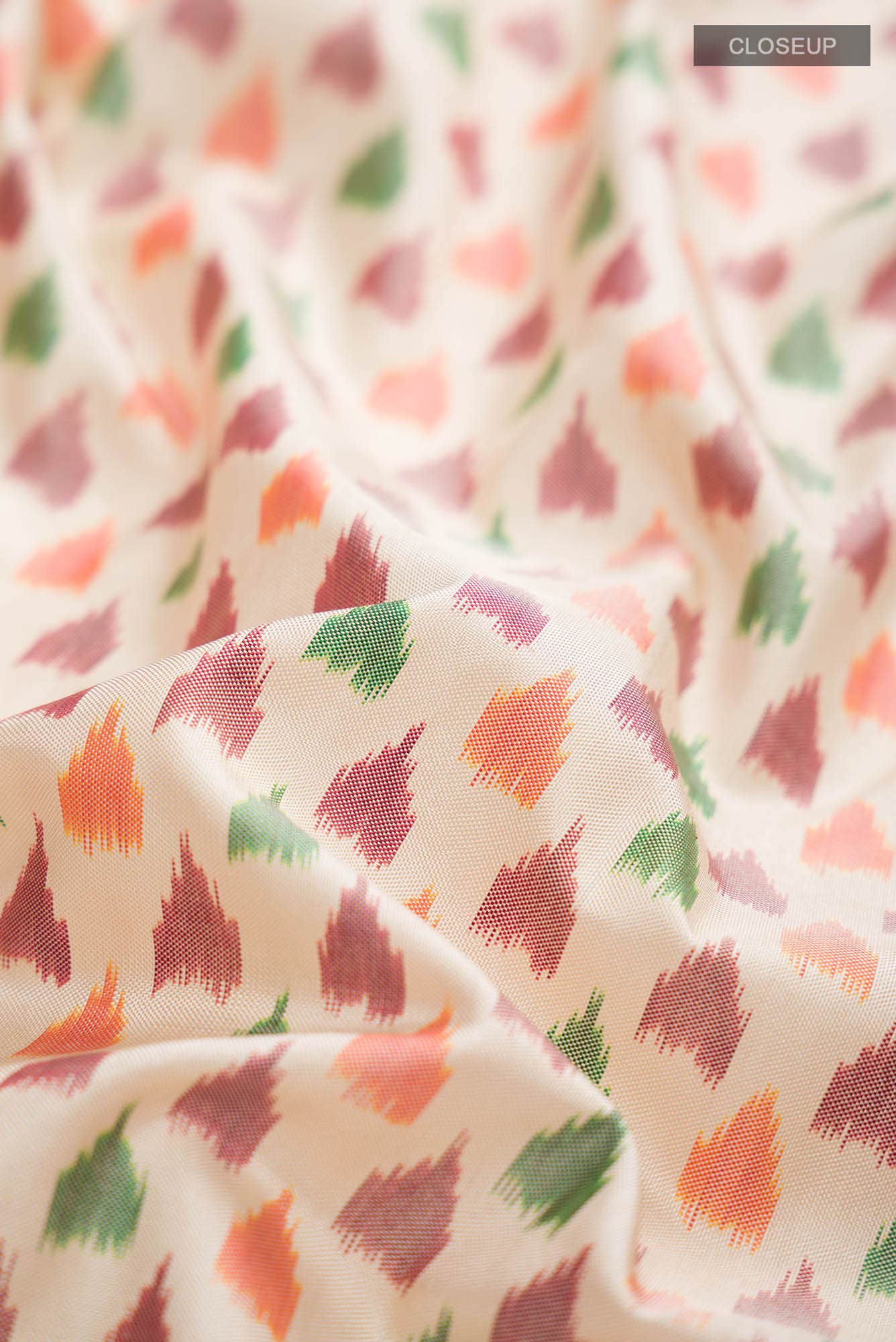 Cream Pochampally Silk Saree