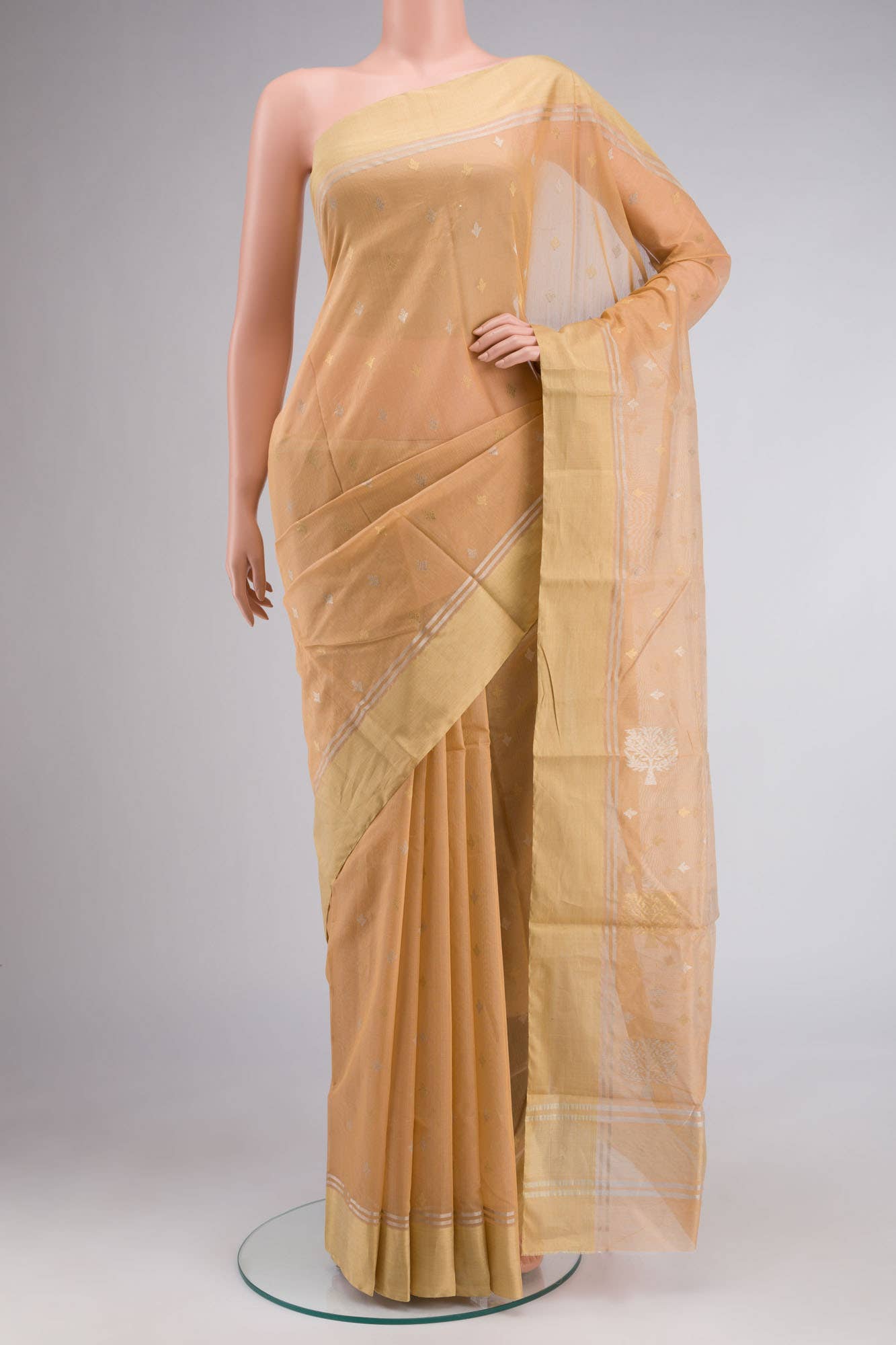 Sandal Chanderi Silk Cotton Saree