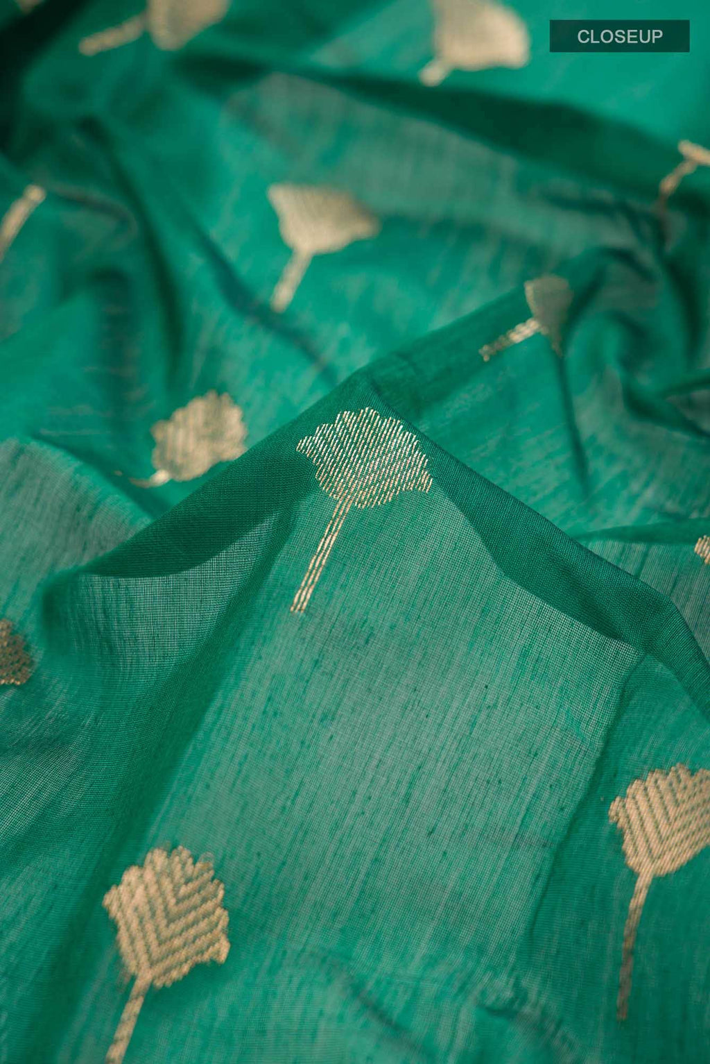 Green Chanderi Silk Cotton Saree