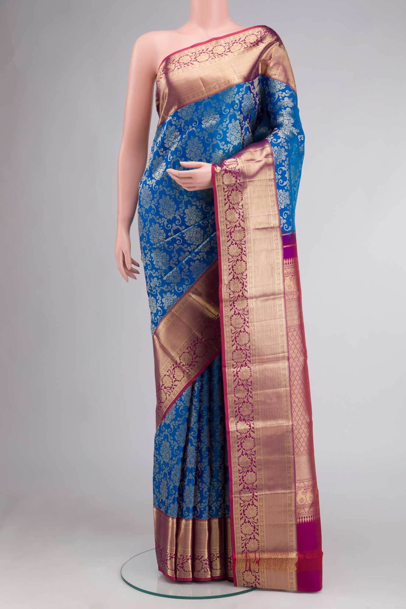 Blue Kanchipuram Silk Saree