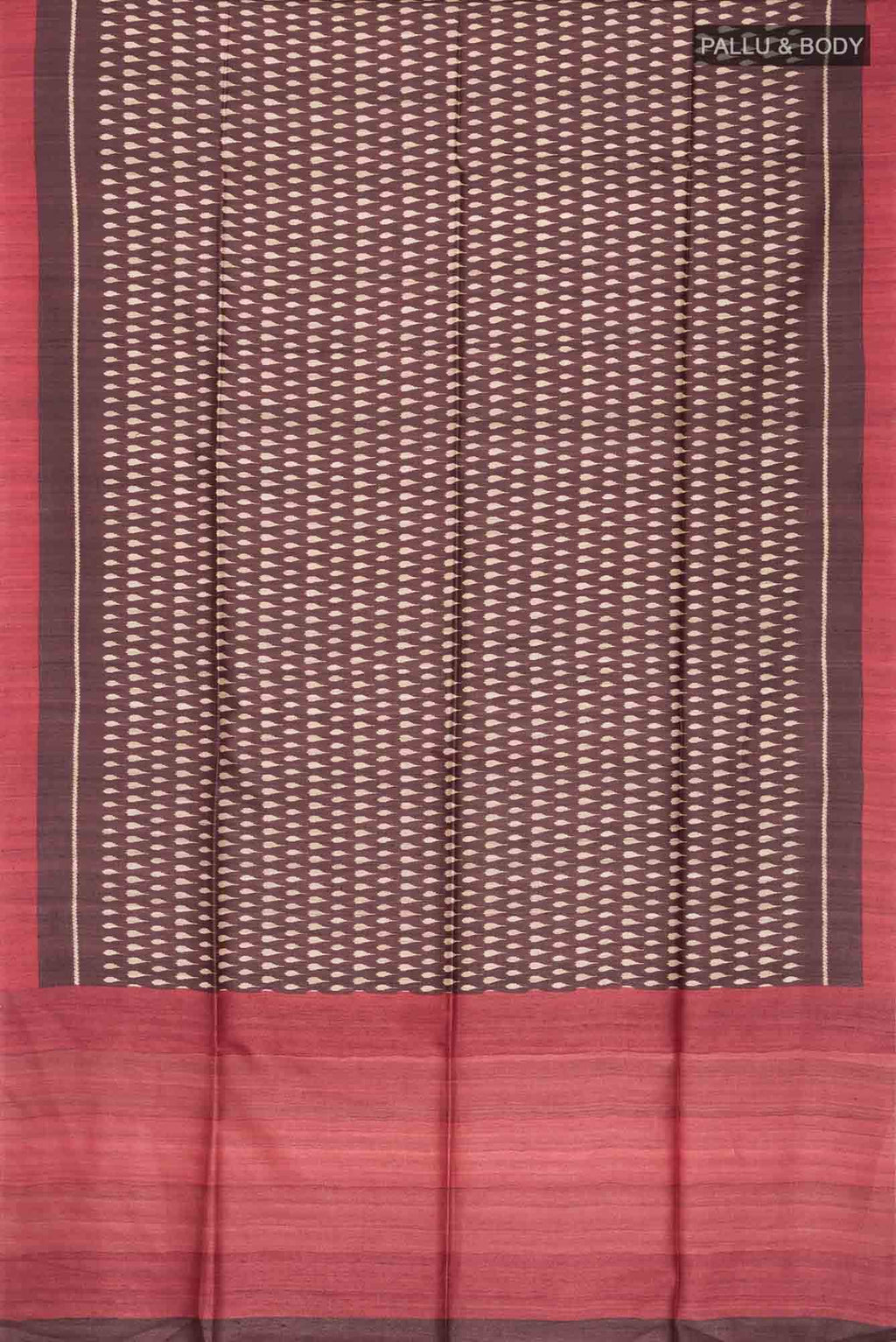 Maroon Bhagalpuri Tussar Silk Saree