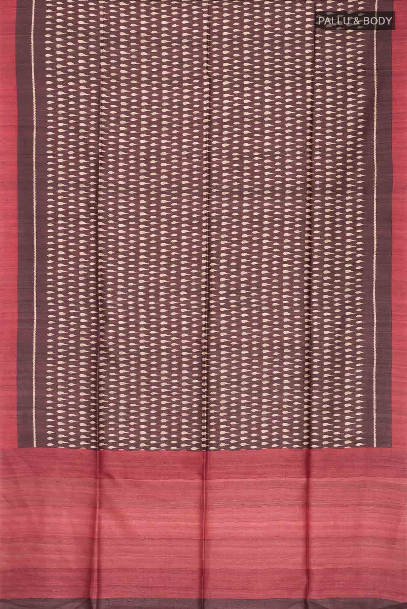 Maroon Bhagalpuri Tussar Silk Saree