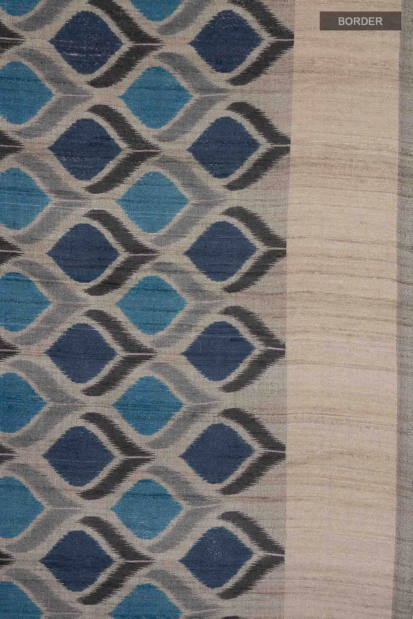 Blue Bhagalpuri Tussar Silk Saree