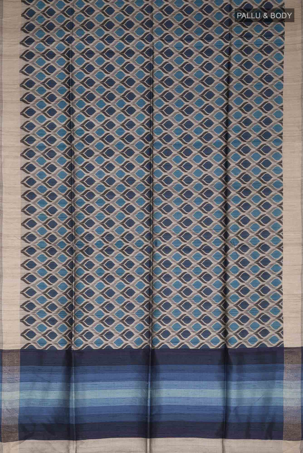 Blue Bhagalpuri Tussar Silk Saree