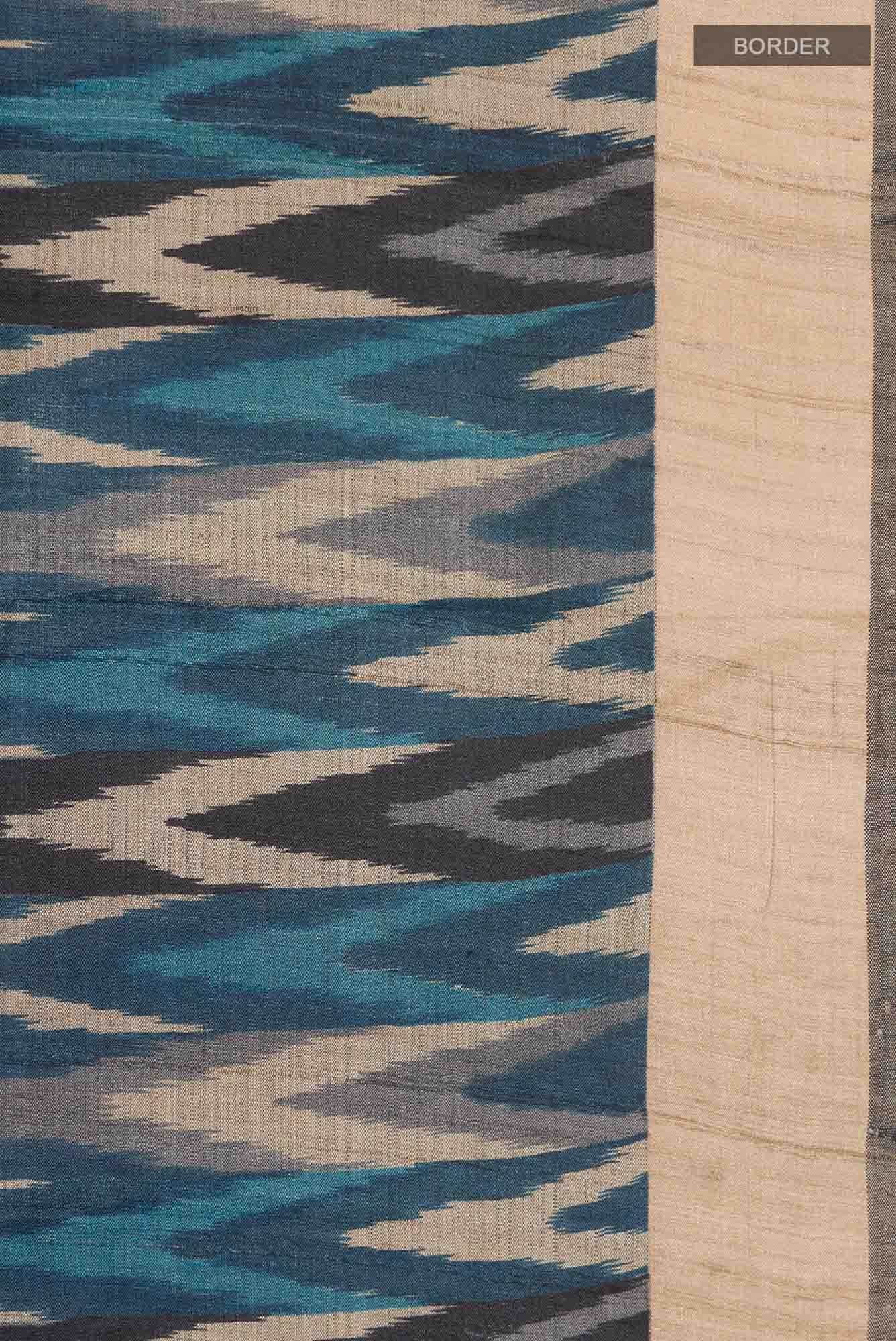 Blue Bhagalpuri Tussar Silk Saree