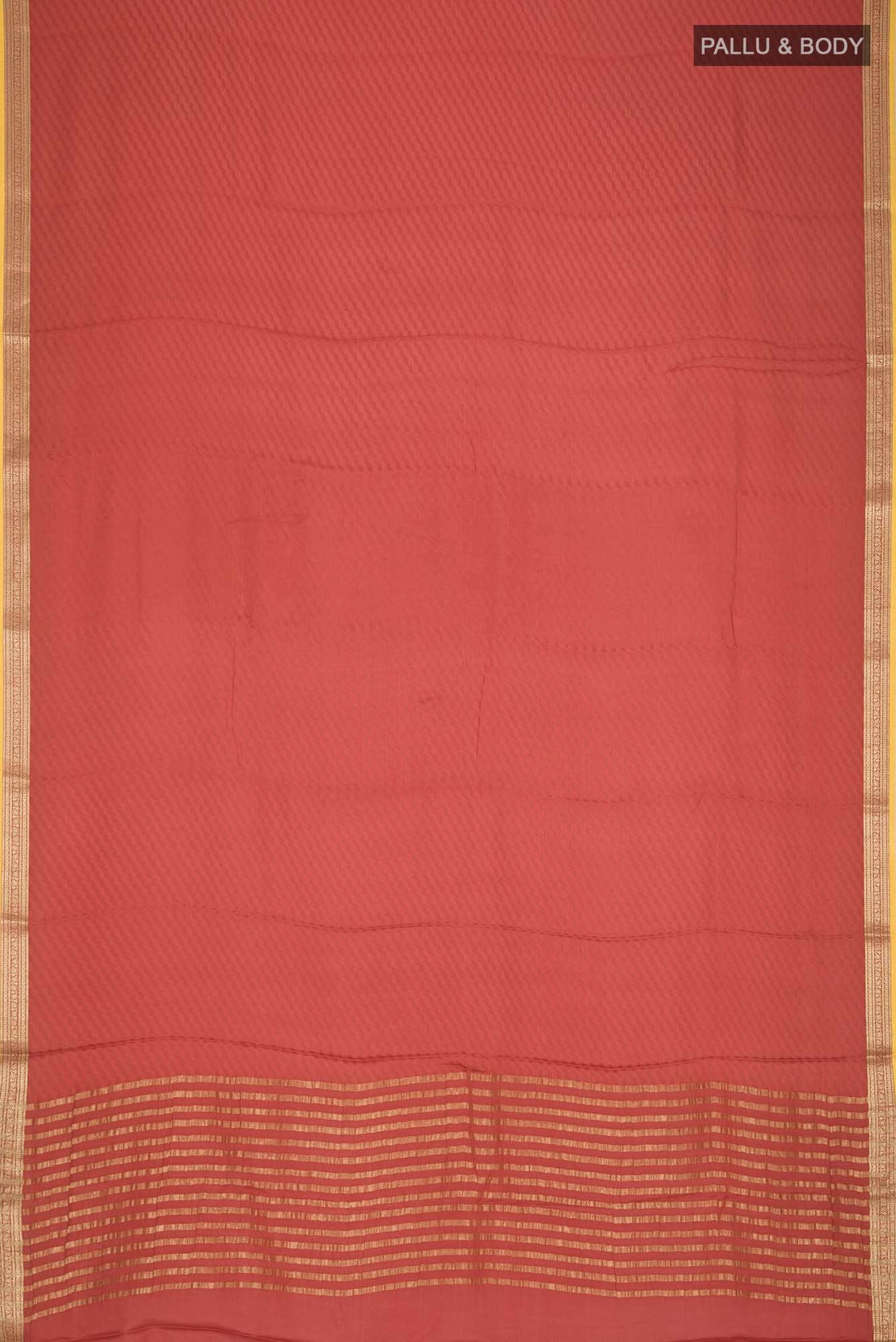 Rust Mysore Crepe Saree