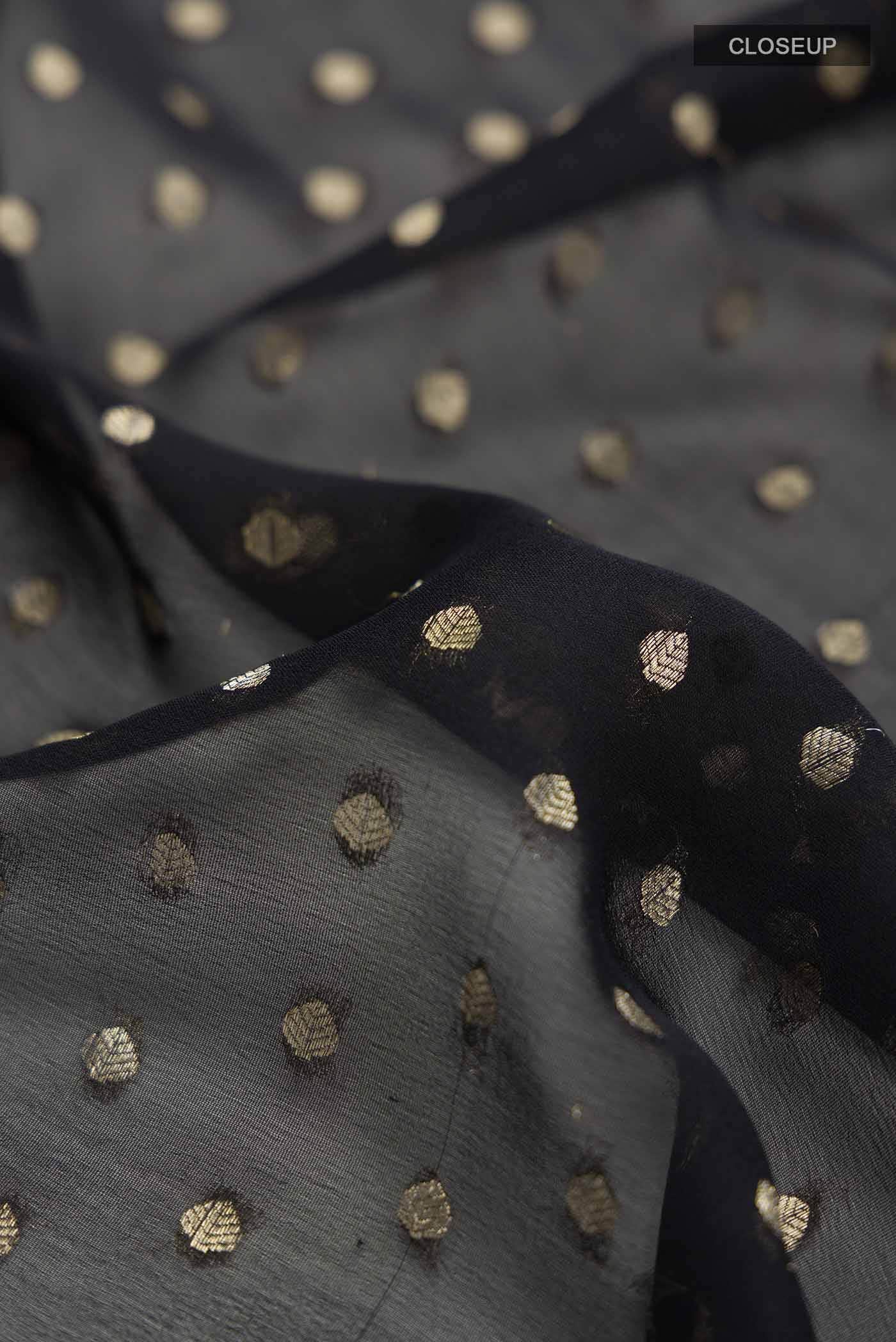 Black Mysore Georgette Saree