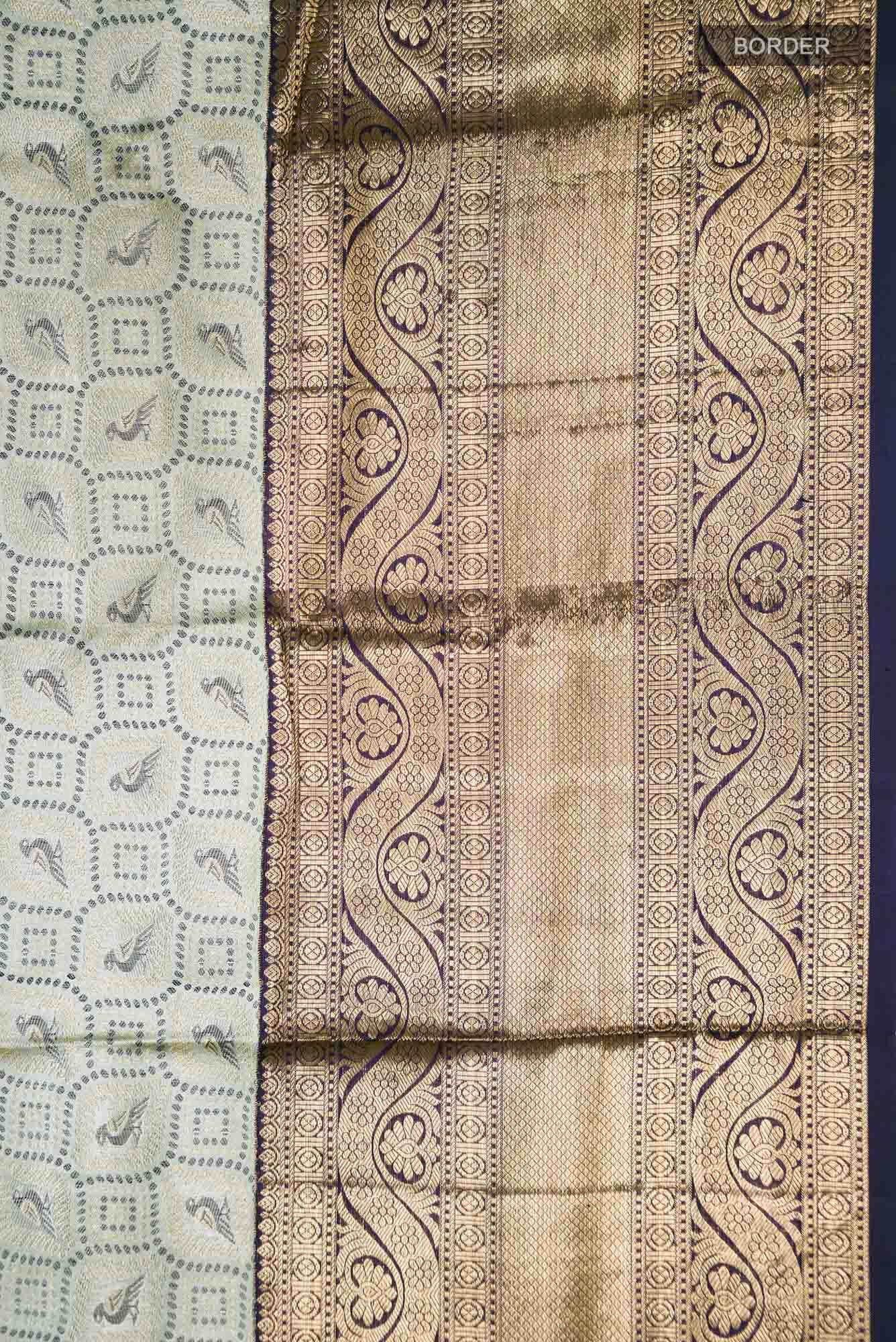 Sage Green Kanchipuram Silk Saree