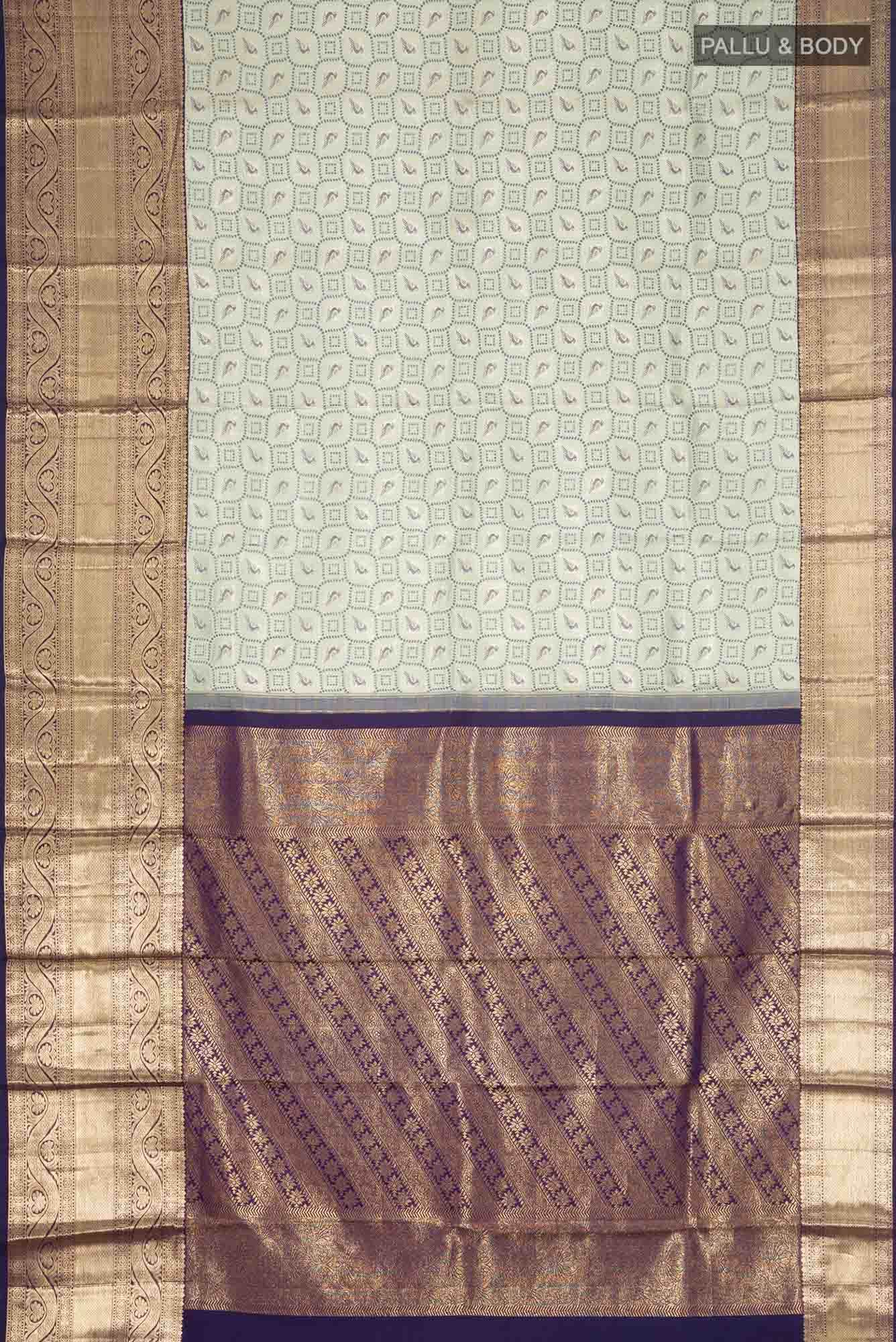 Sage Green Kanchipuram Silk Saree