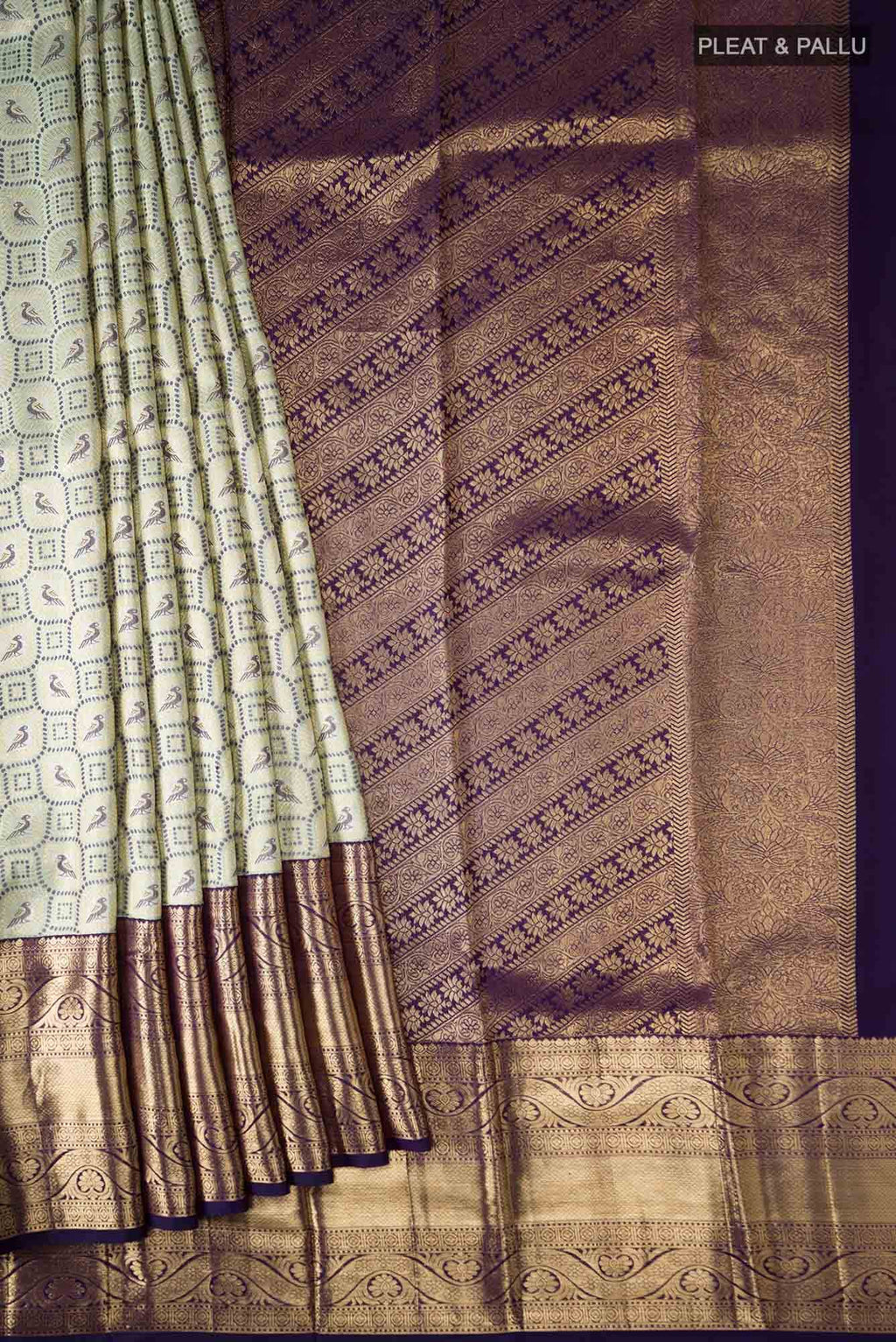Sage Green Kanchipuram Silk Saree