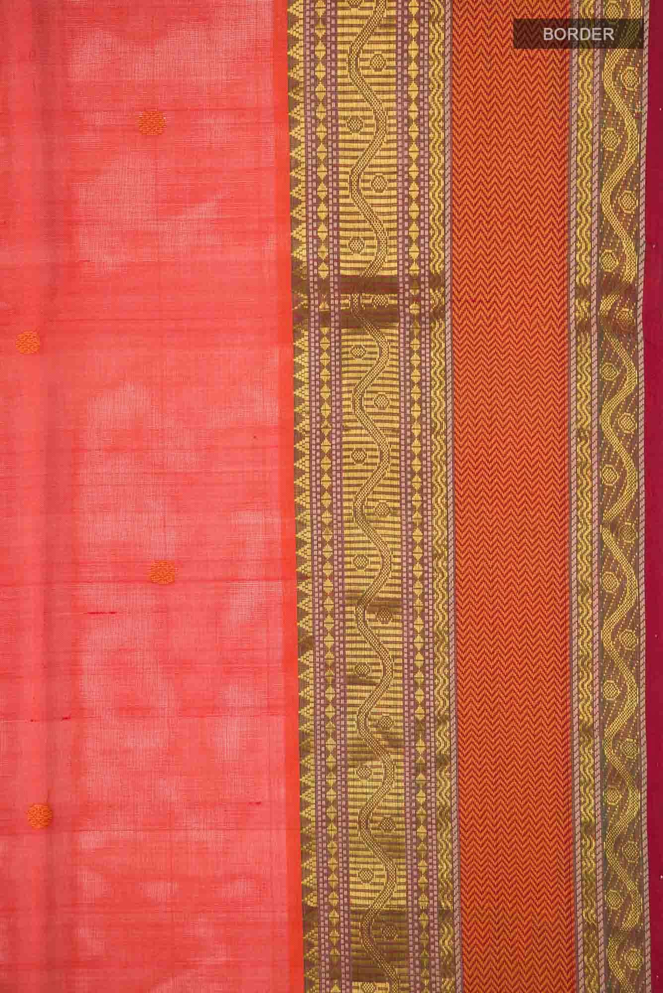 Orange Silk Cotton Saree
