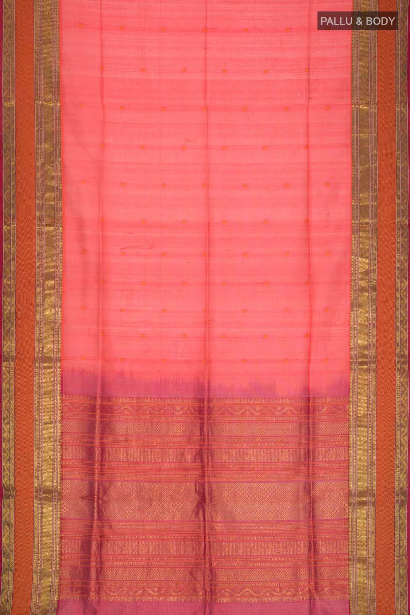 Orange Silk Cotton Saree