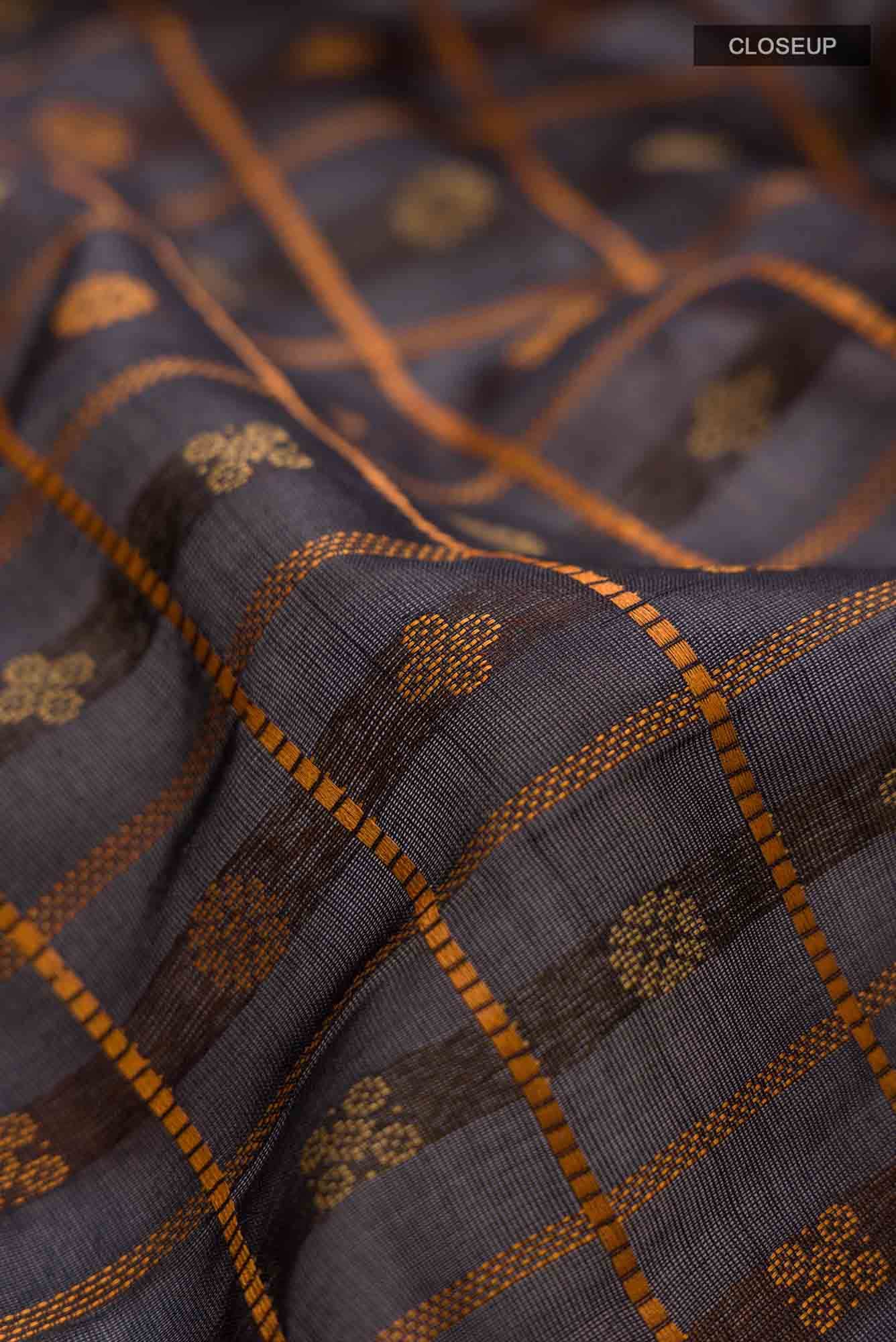 Black Coimbatore Silk Cotton Saree