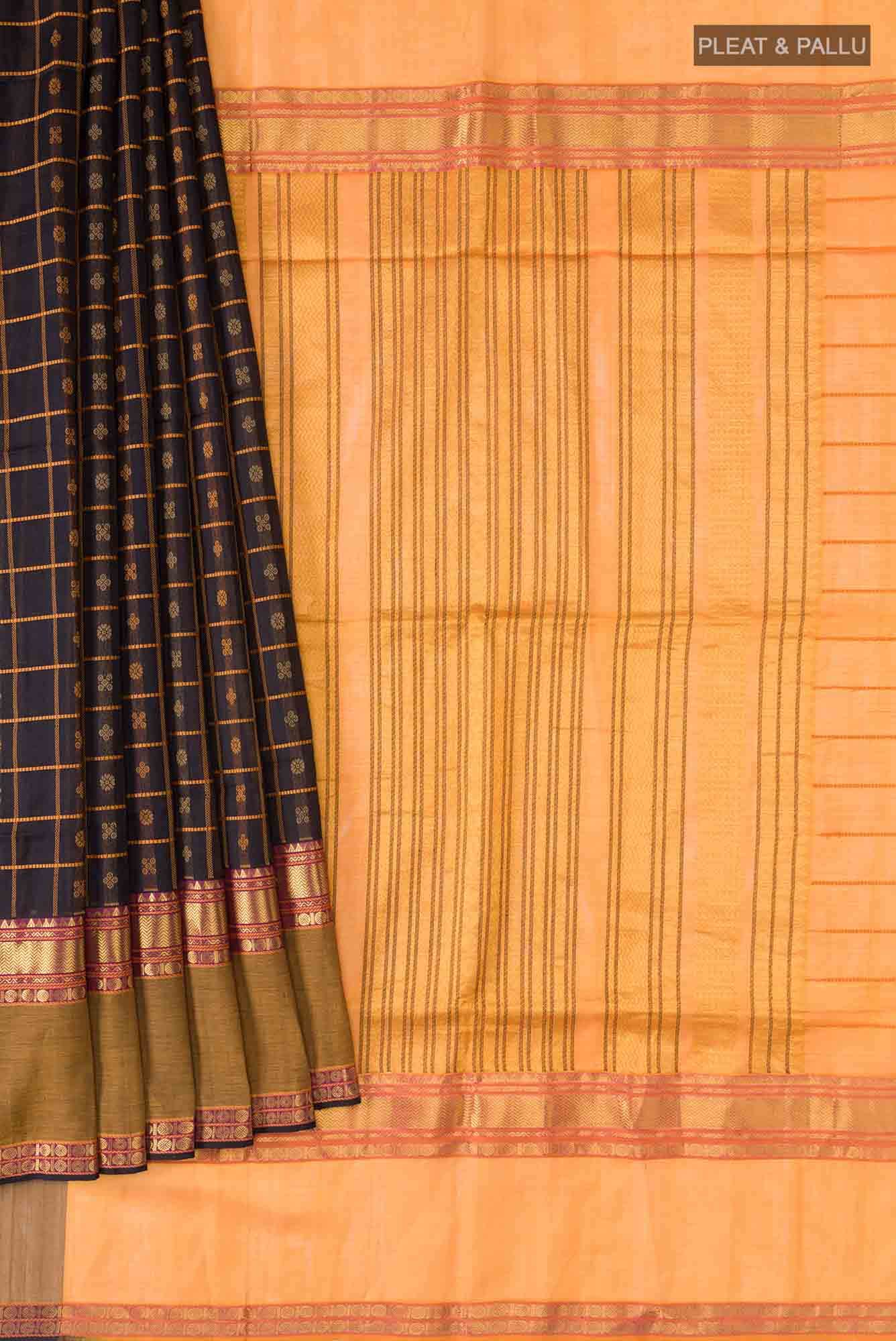 Black Coimbatore Silk Cotton Saree