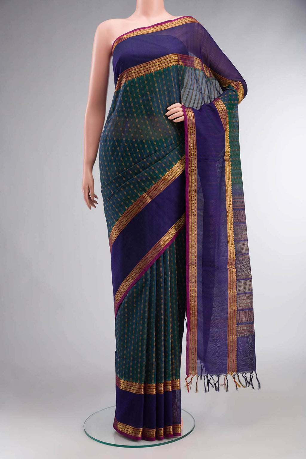 Blue Silk Cotton Saree