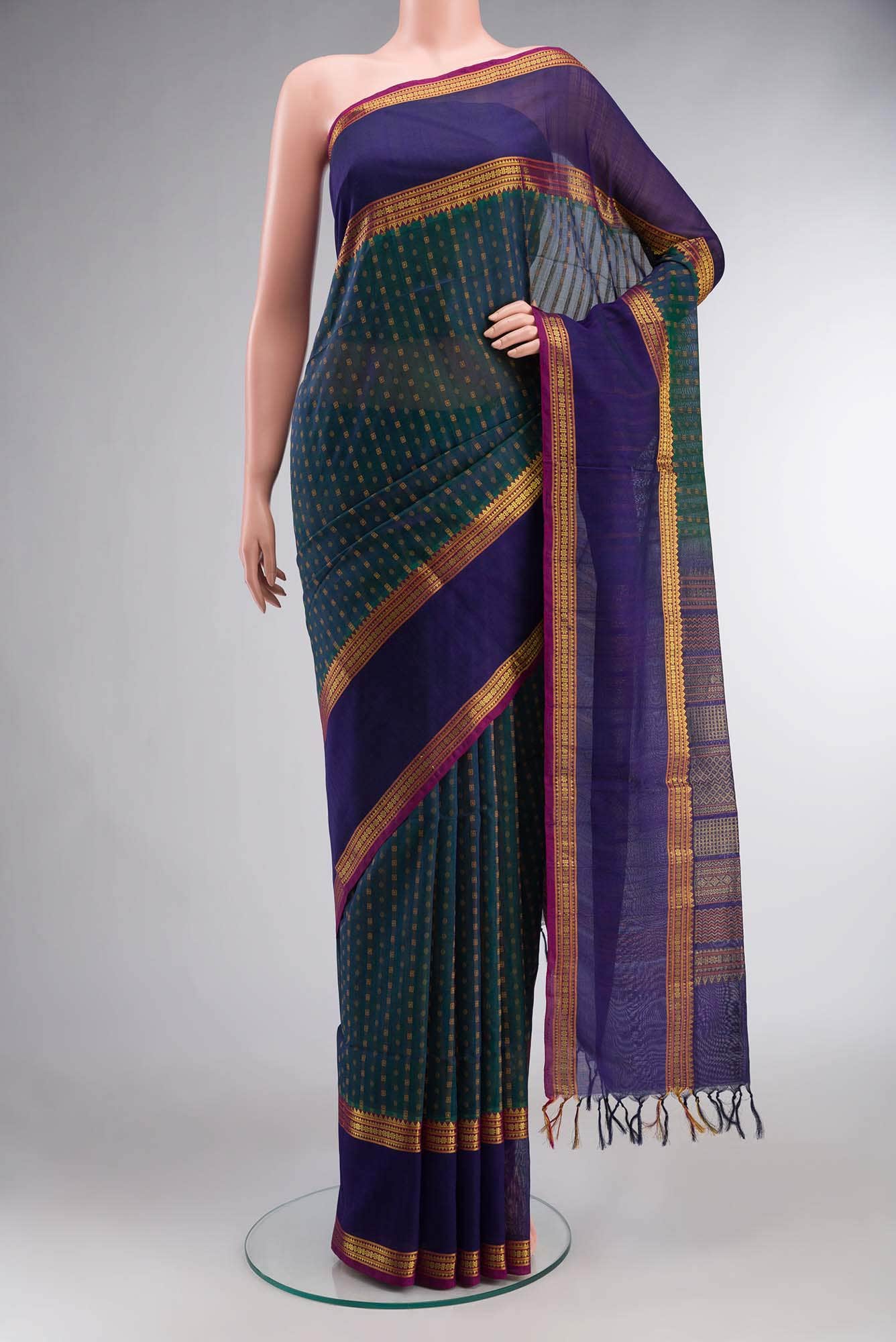 Blue Silk Cotton Saree