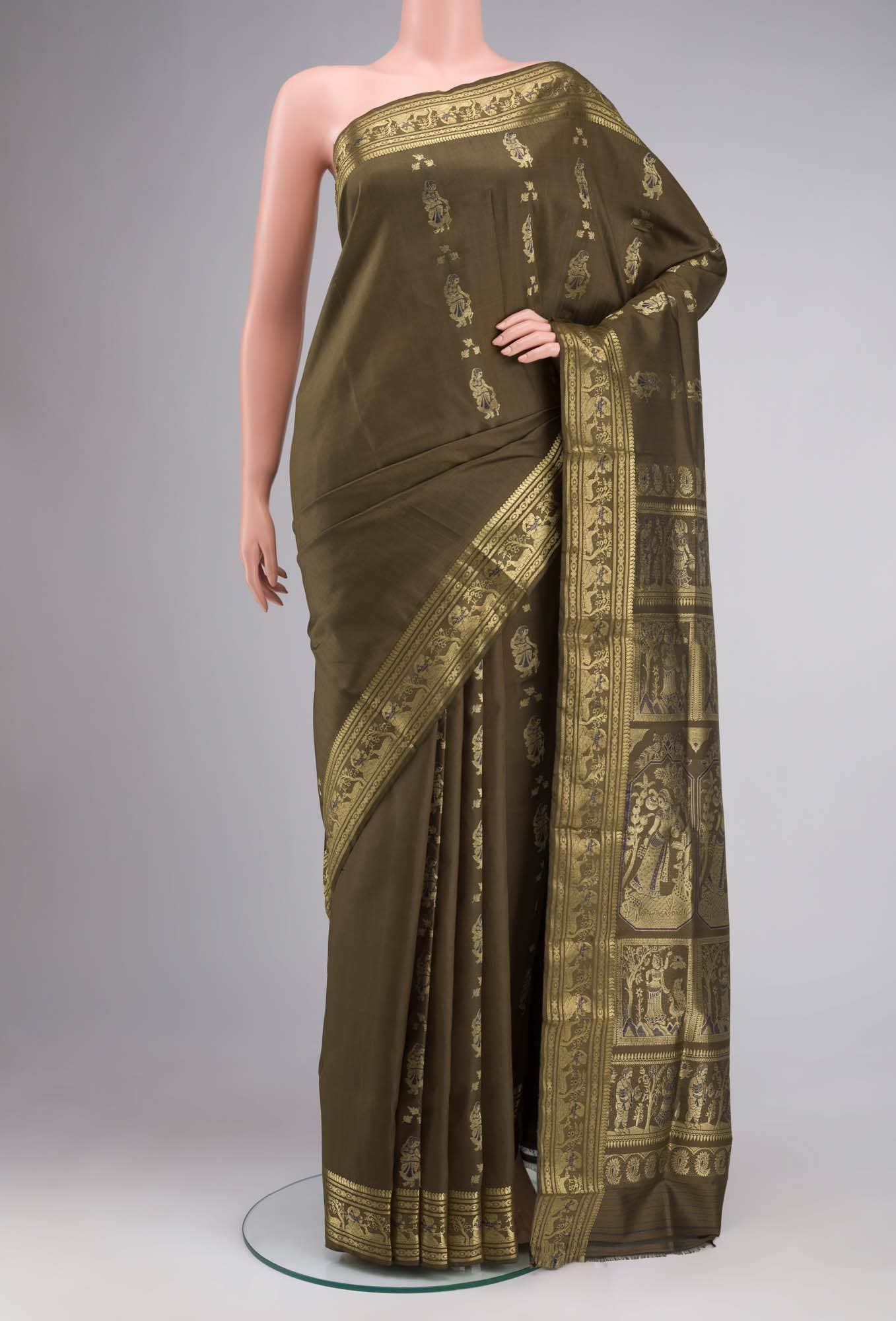 Green Baluchari Silk Saree