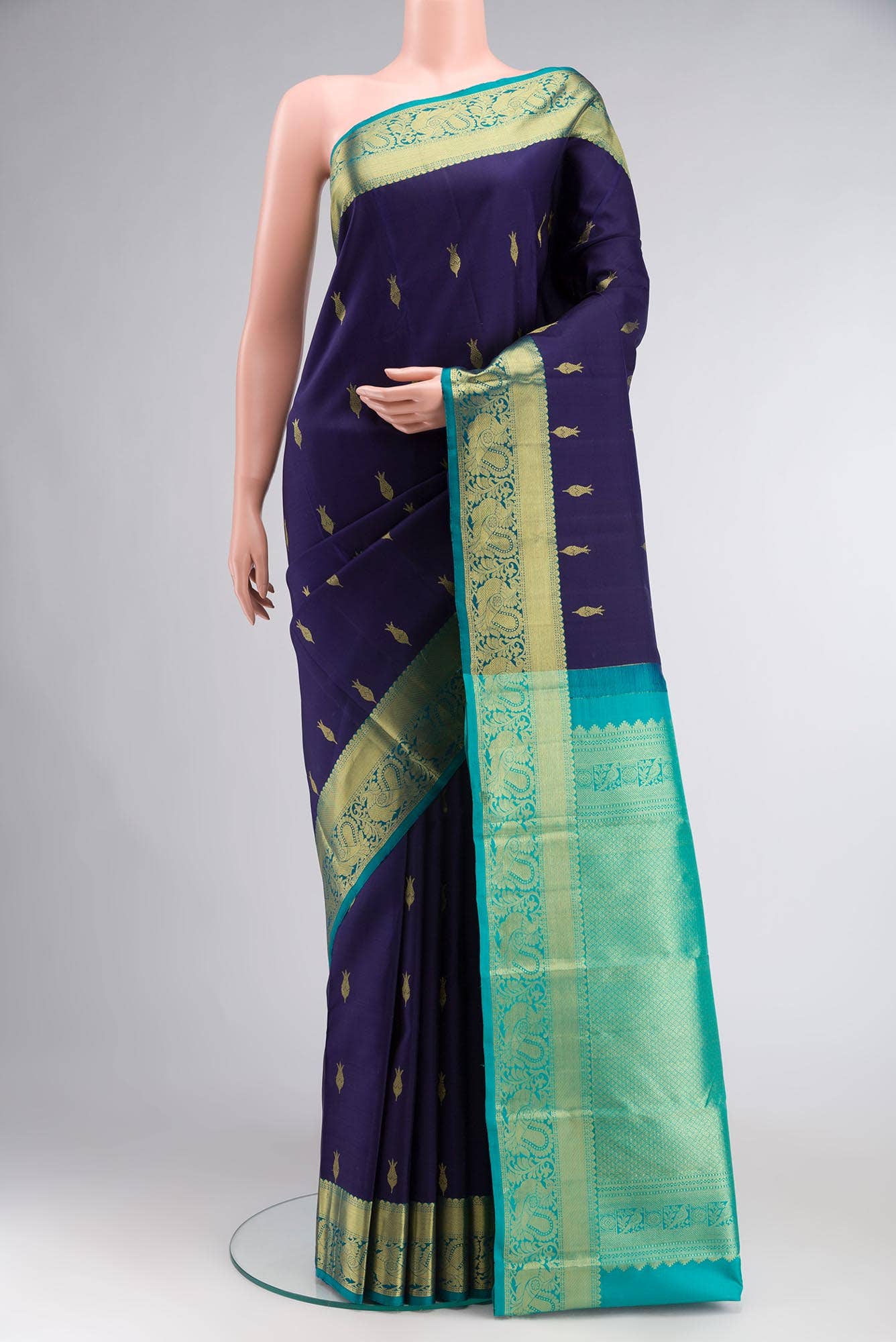 Blue Kanchipuram Silk Saree