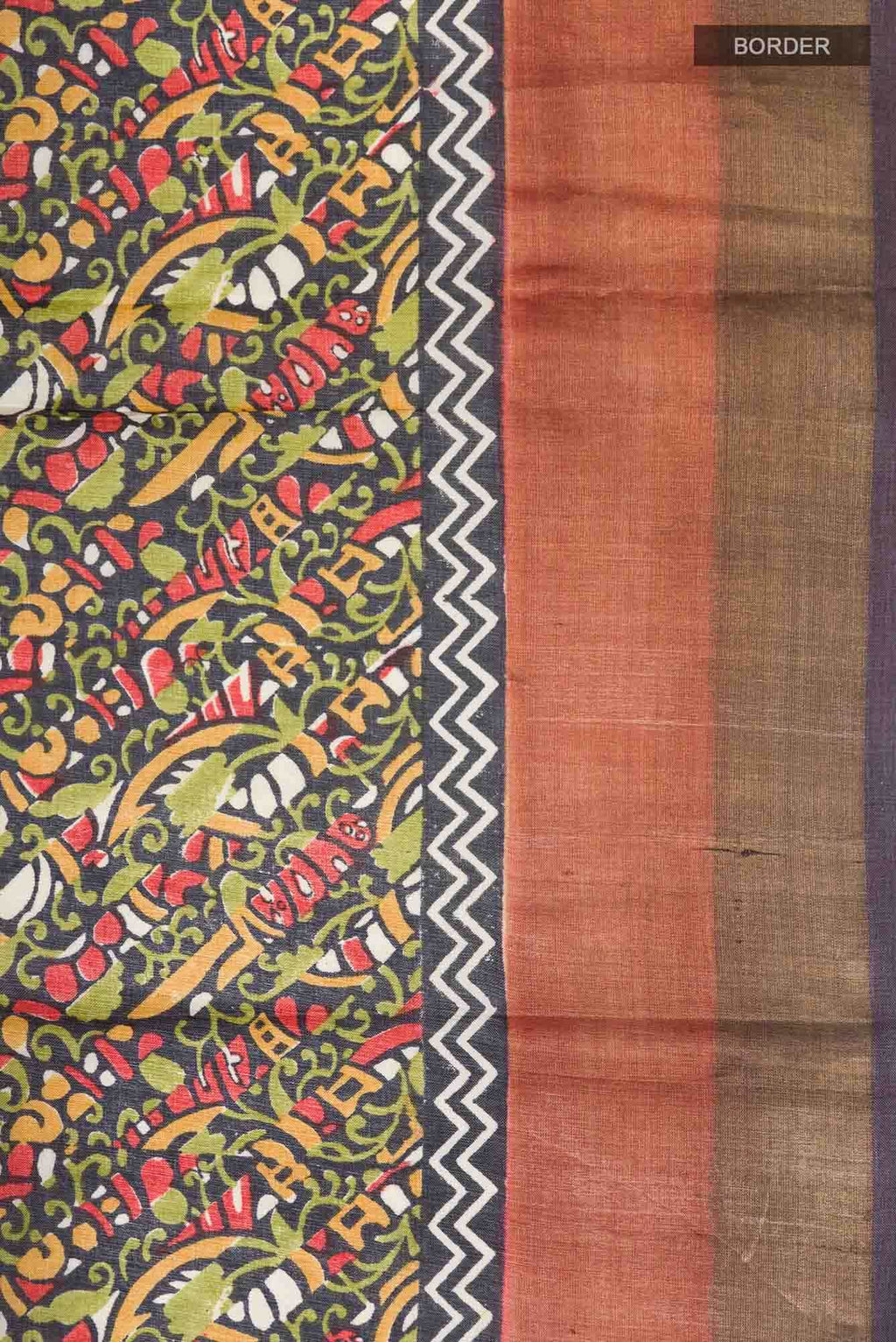 Black Bhagalpuri Tussar Silk Saree