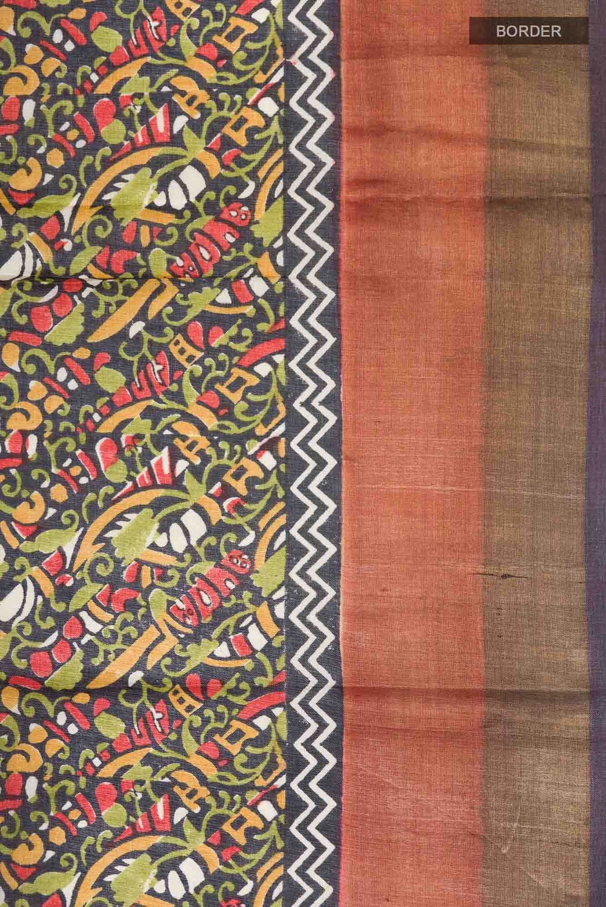 Black Bhagalpuri Tussar Silk Saree