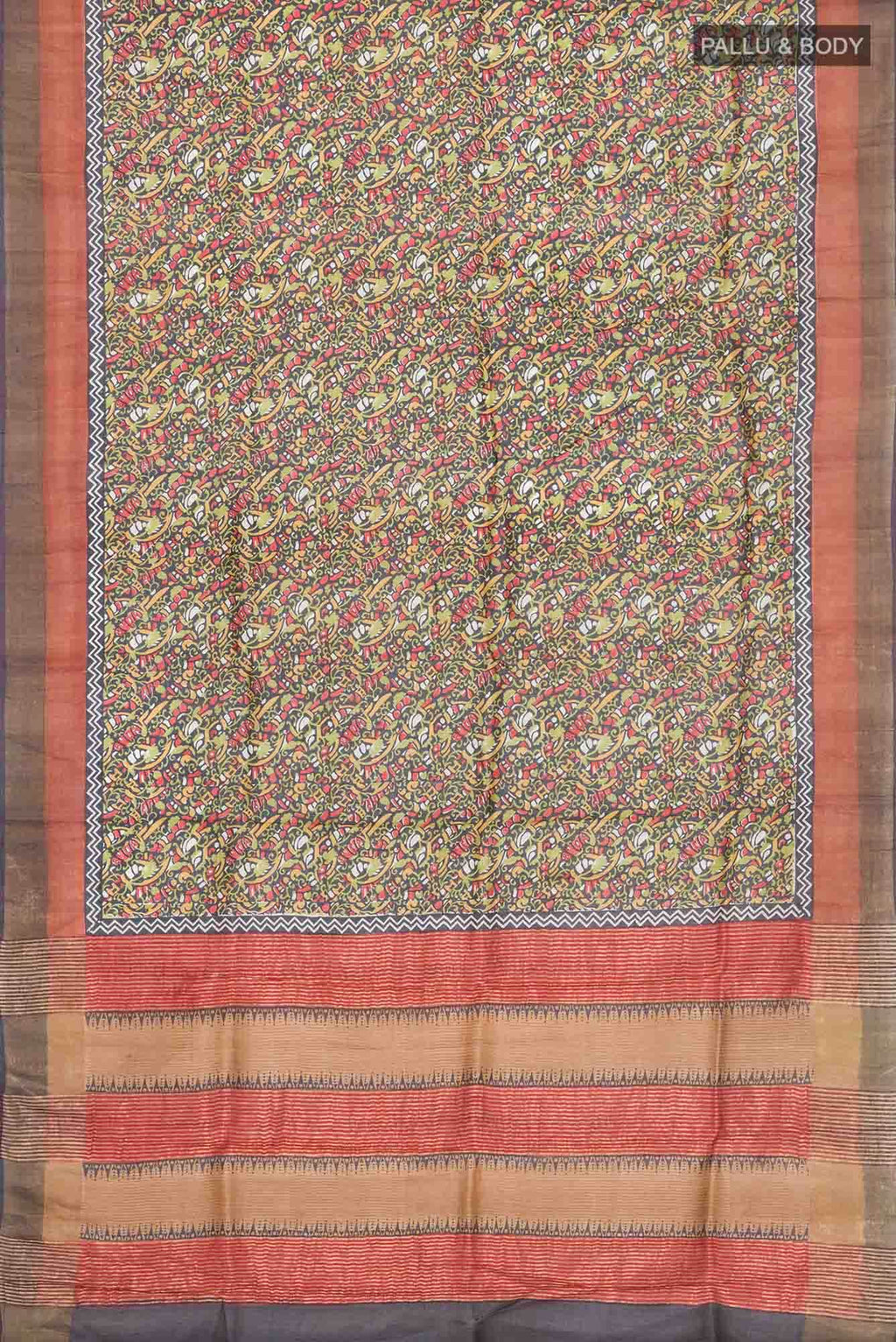 Black Bhagalpuri Tussar Silk Saree