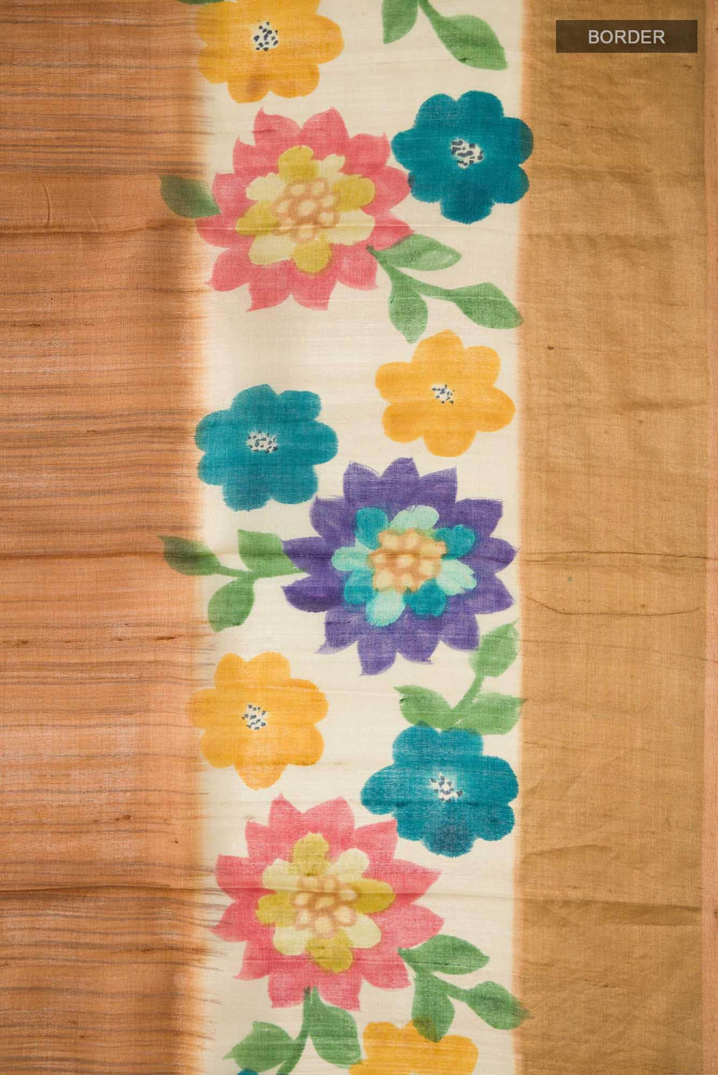 Beige Bhagalpuri Tussar Silk Saree