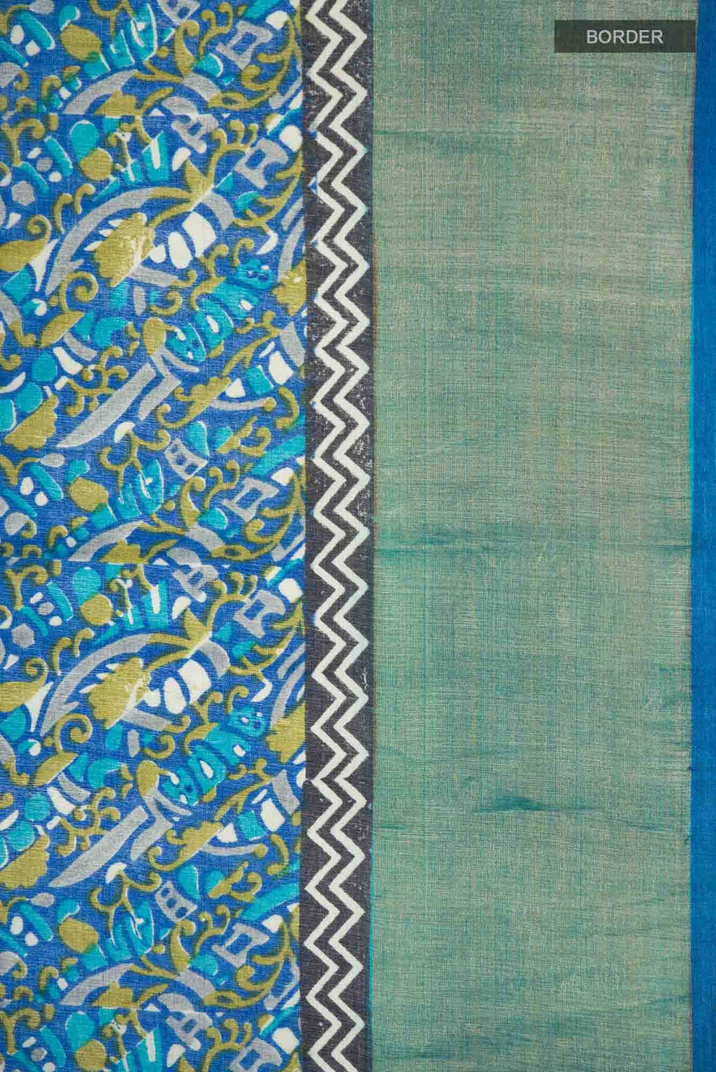 Blue Bhagalpuri Tussar Silk Saree
