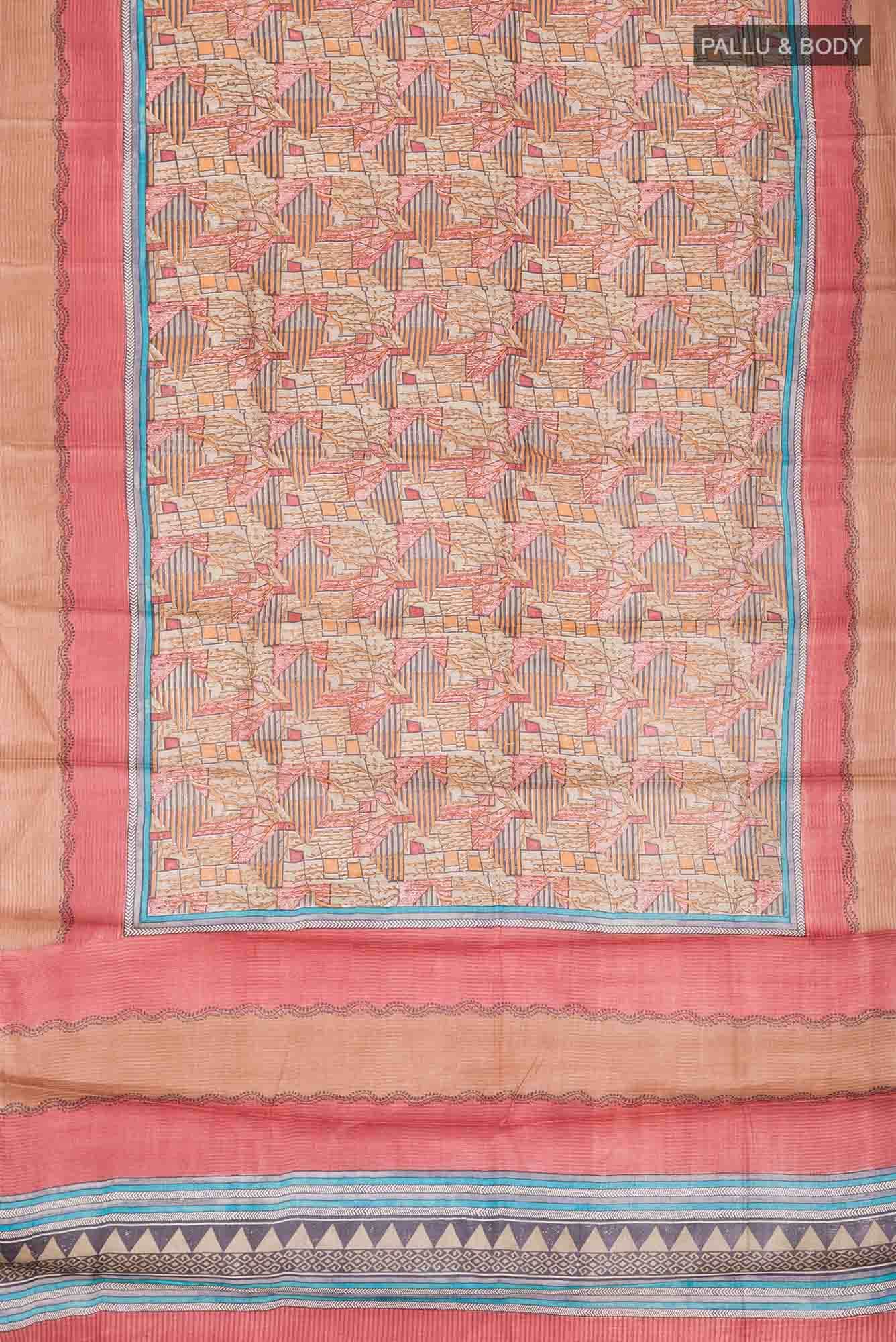 Sage Green Bhagalpuri Tussar Silk Saree